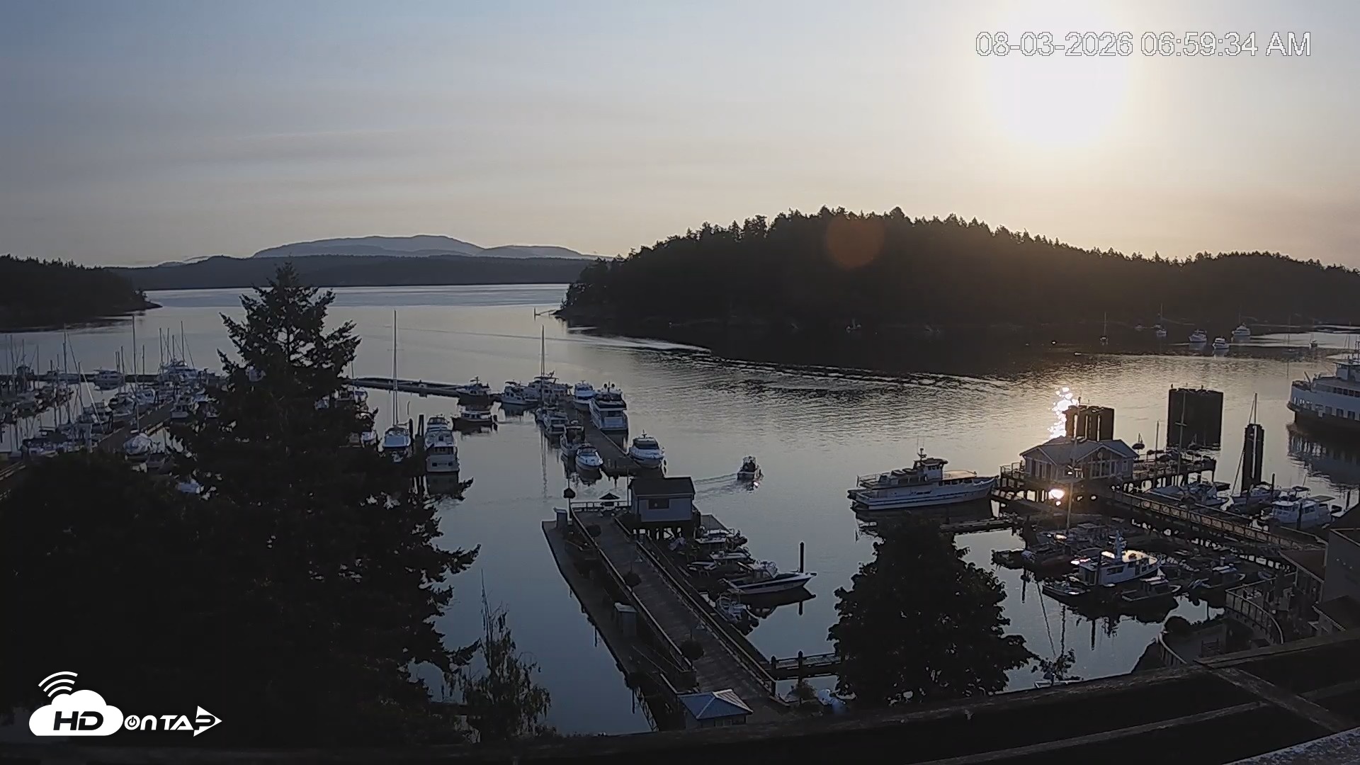 Snapshot of Friday Harbor - San Juan Island Live Webcam taken Aug 3, 2026, 7:00am PDT