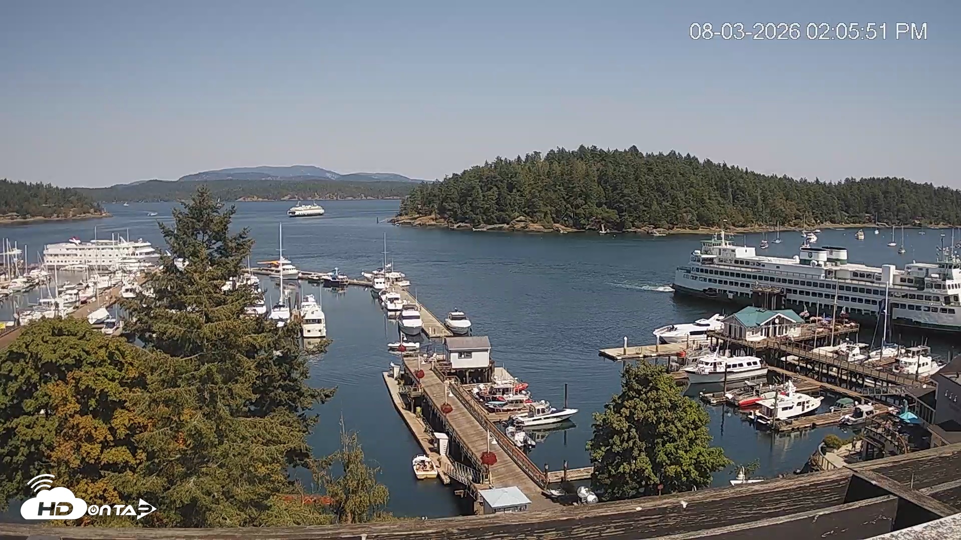 Snapshot of Friday Harbor - San Juan Island Live Webcam taken Aug 3, 2026, 2:07pm PDT