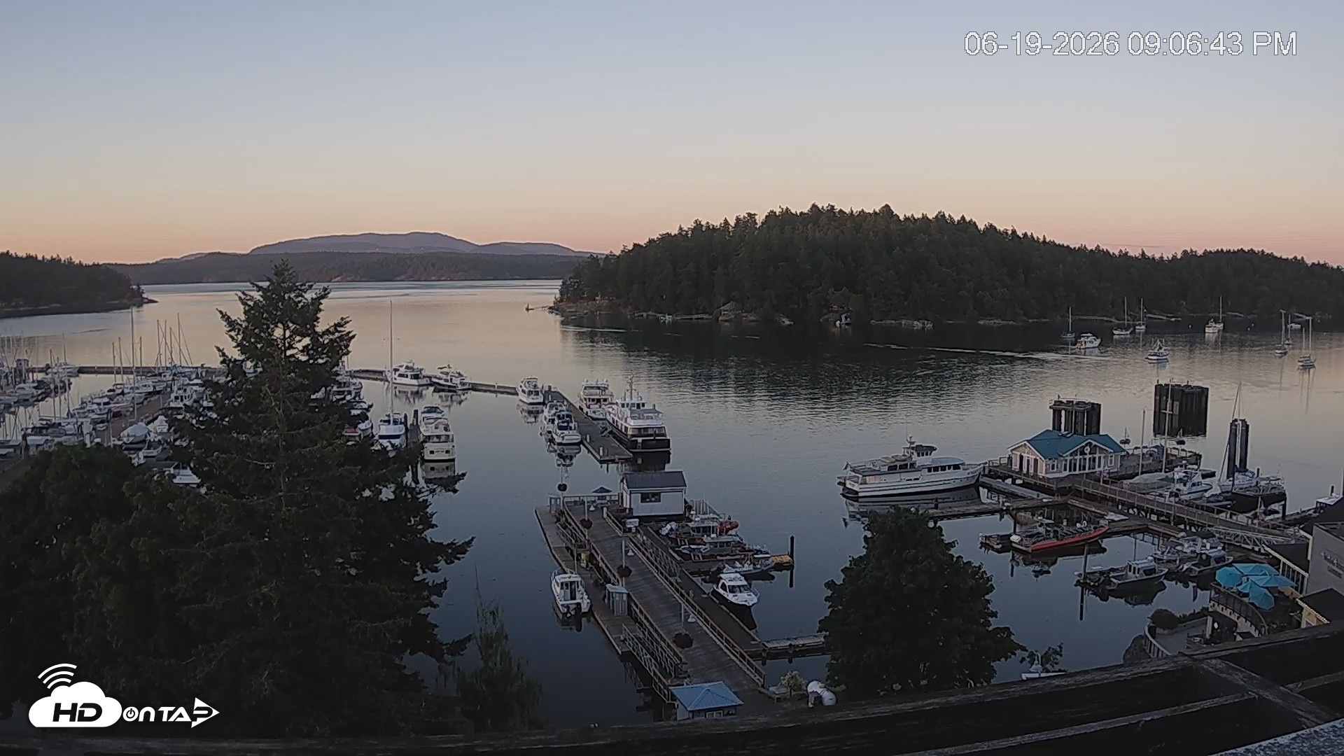 Snapshot of Friday Harbor - San Juan Island Live Webcam taken Jun 19, 2026, 9:07pm PDT
