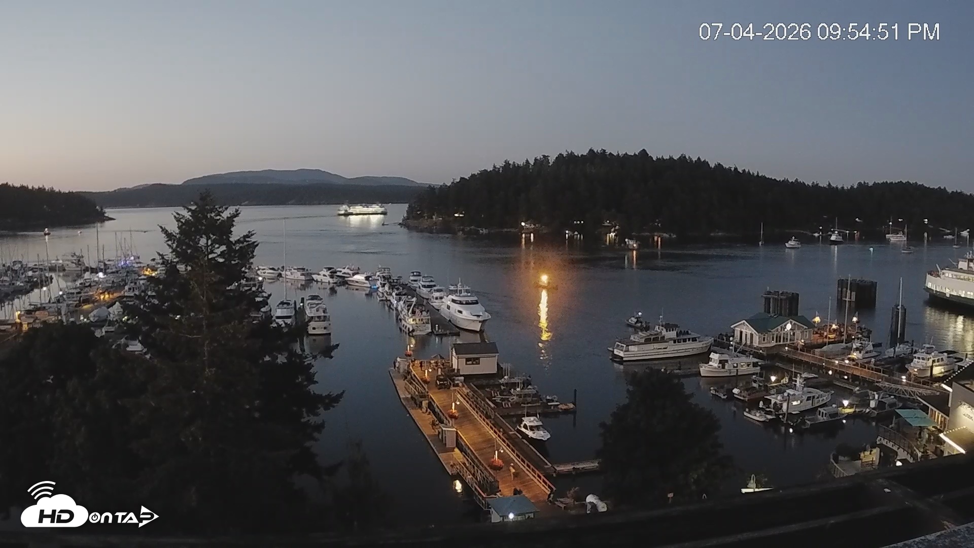 Snapshot of Friday Harbor - San Juan Island Live Webcam taken Jul 4, 2026, 9:56pm PDT