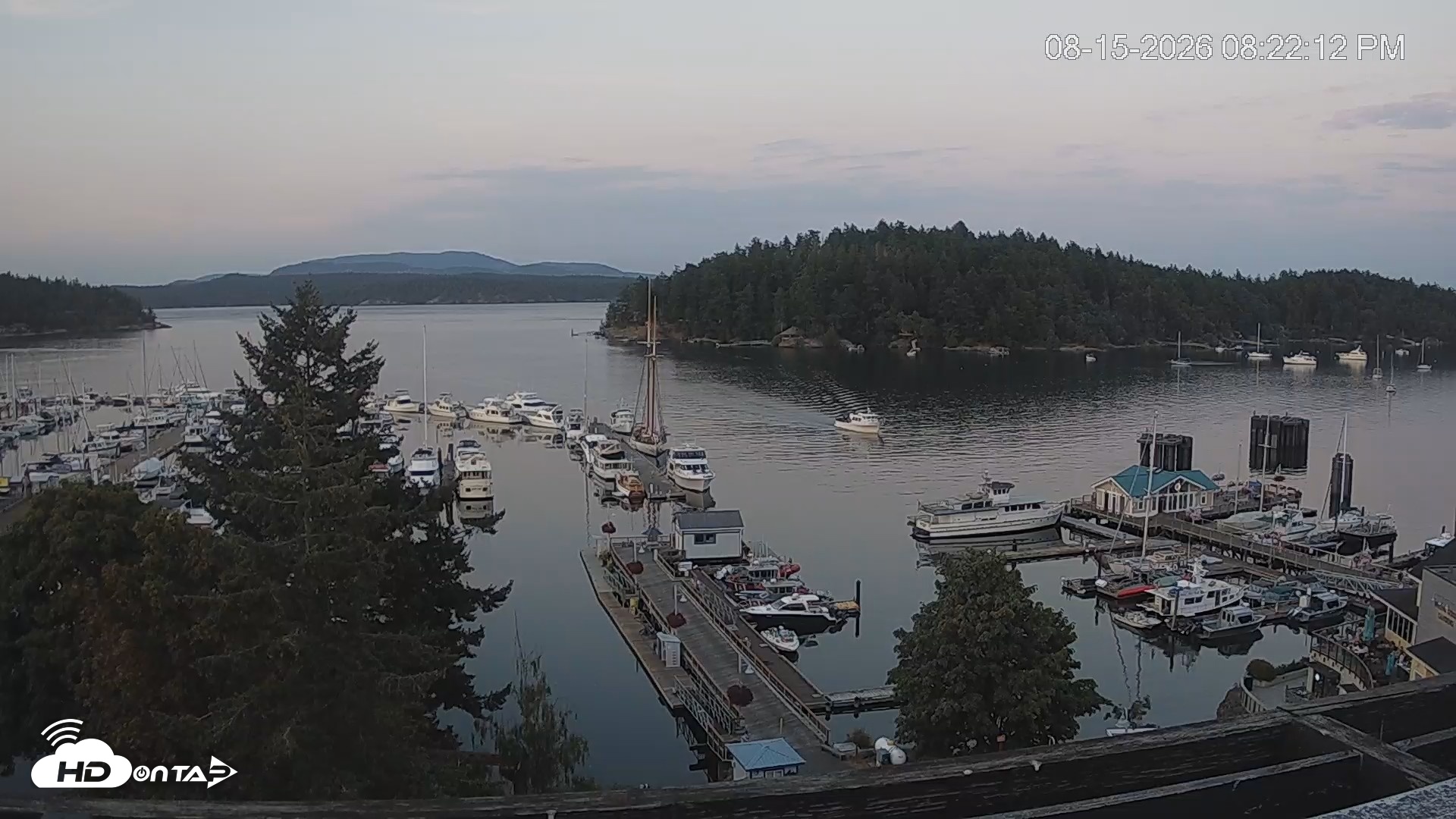 Snapshot of Friday Harbor - San Juan Island Live Webcam taken Aug 15, 2026, 8:22pm PDT