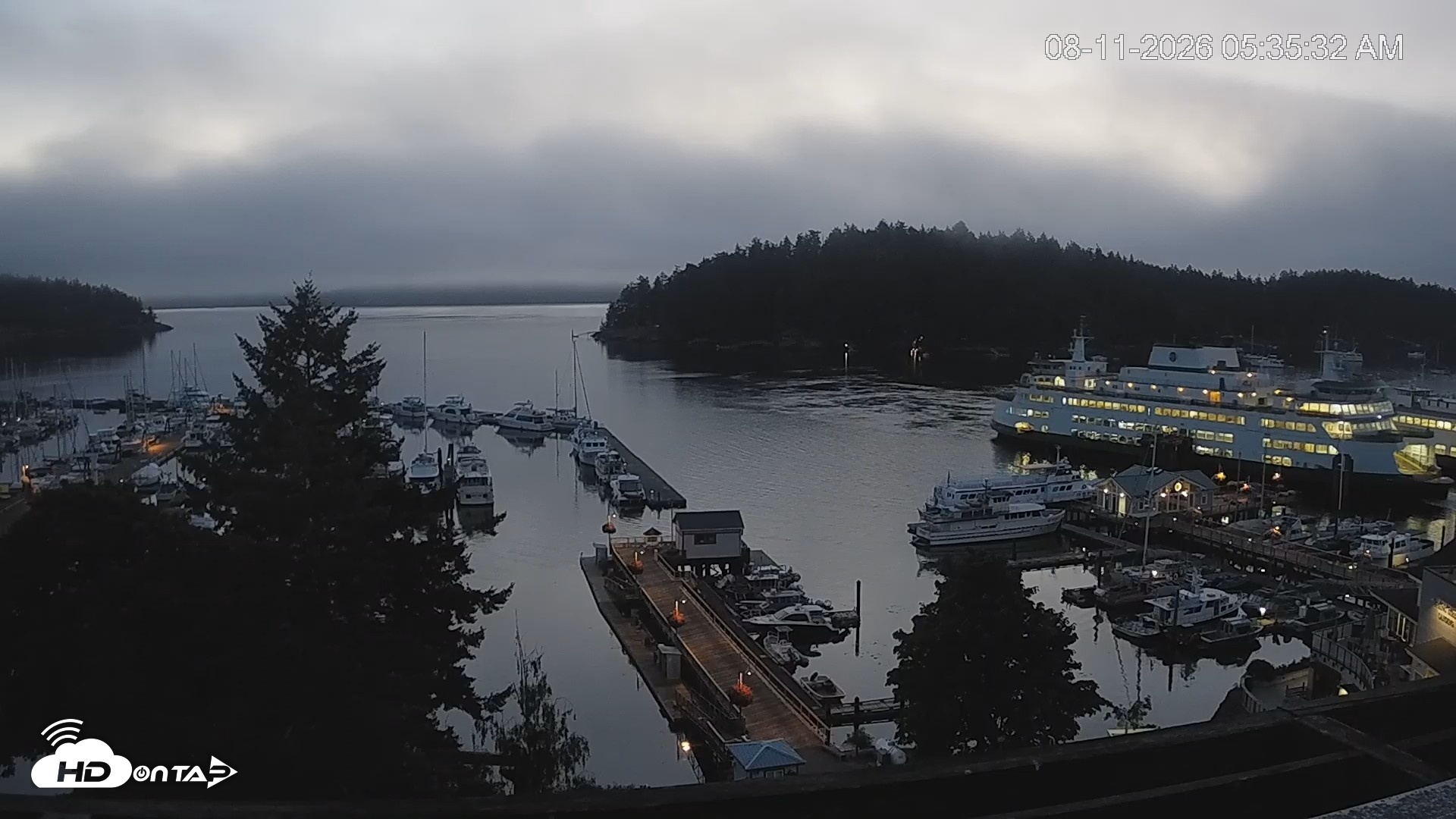 Snapshot of Friday Harbor - San Juan Island Live Webcam taken Aug 11, 2026, 5:36am PDT
