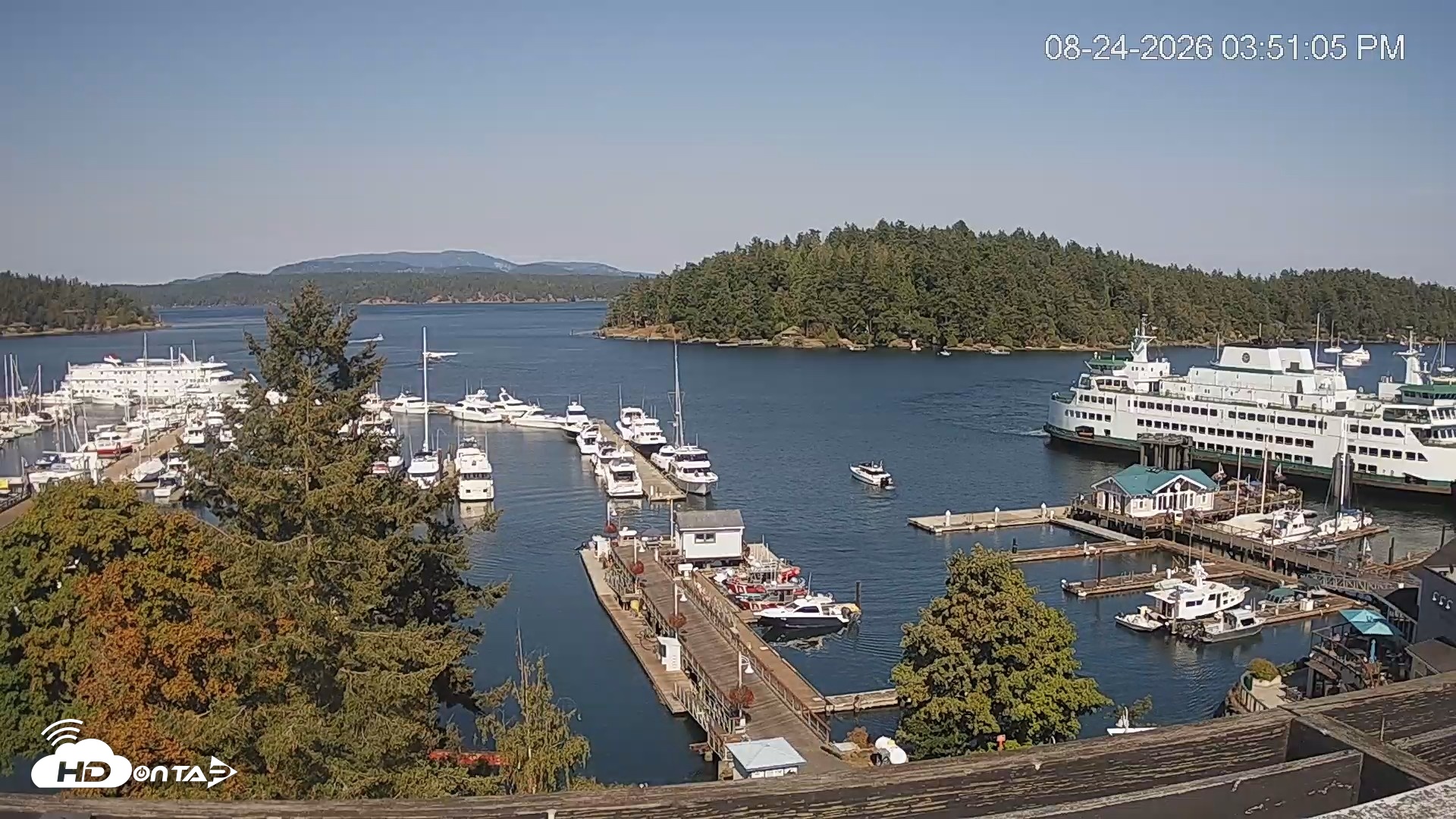 Snapshot of Friday Harbor - San Juan Island Live Webcam taken Aug 24, 2026, 3:51pm PDT