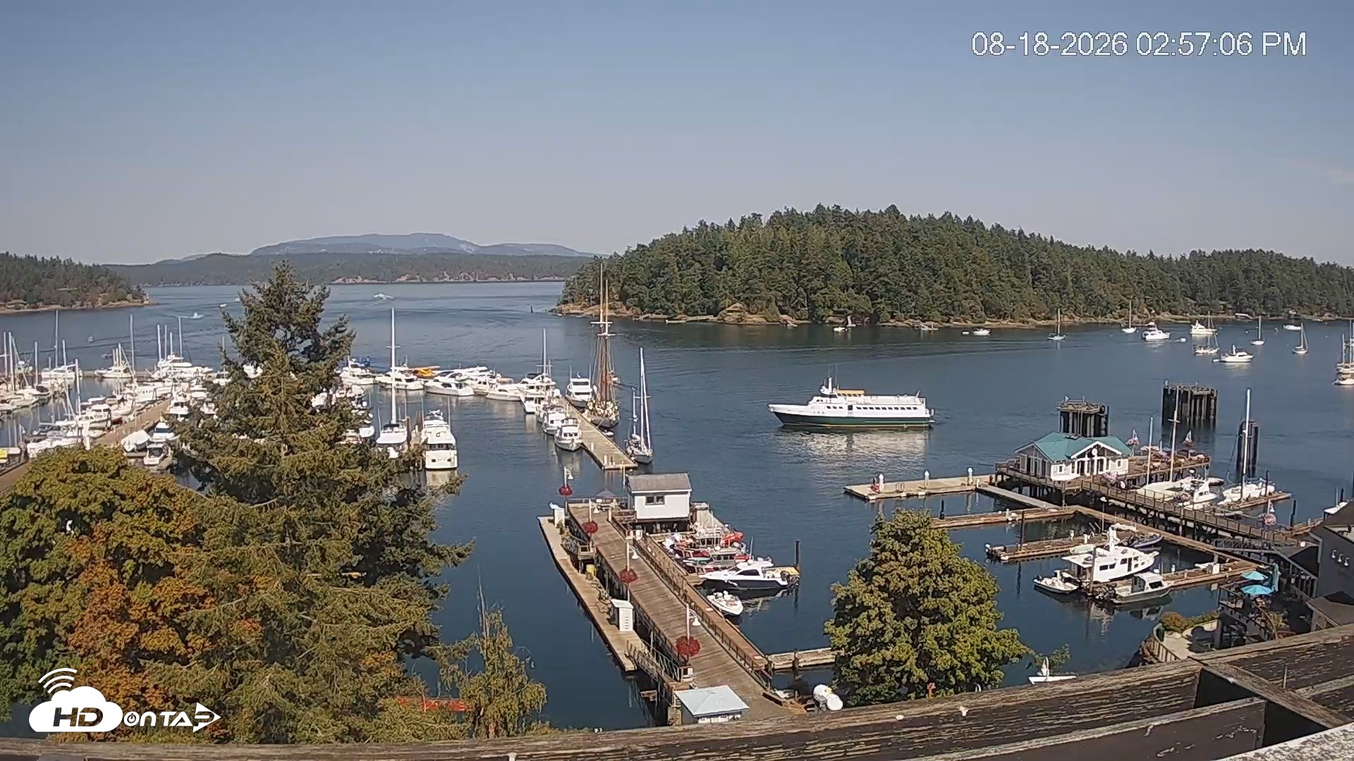 Snapshot of Friday Harbor - San Juan Island Live Webcam taken Aug 18, 2026, 2:57pm PDT