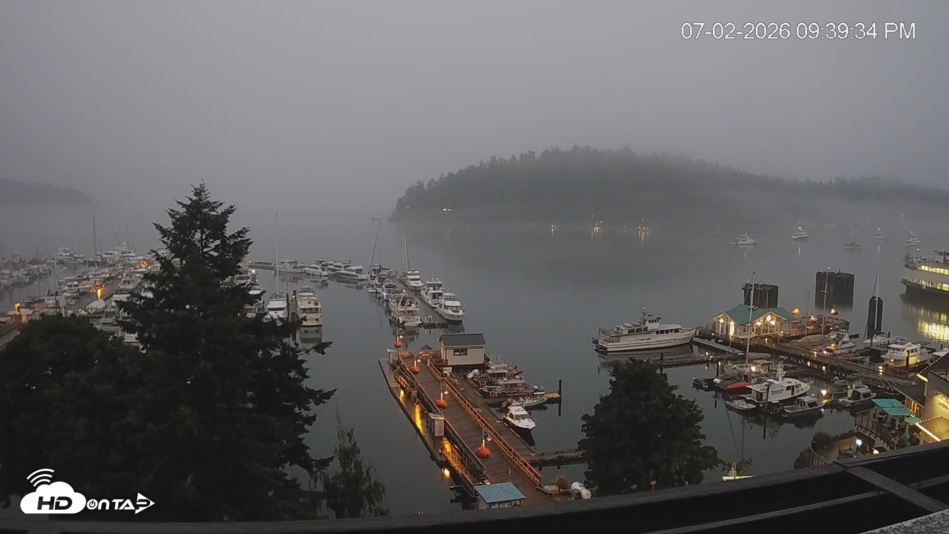 Snapshot of Friday Harbor - San Juan Island Live Webcam taken Jul 2, 2026, 9:40pm PDT