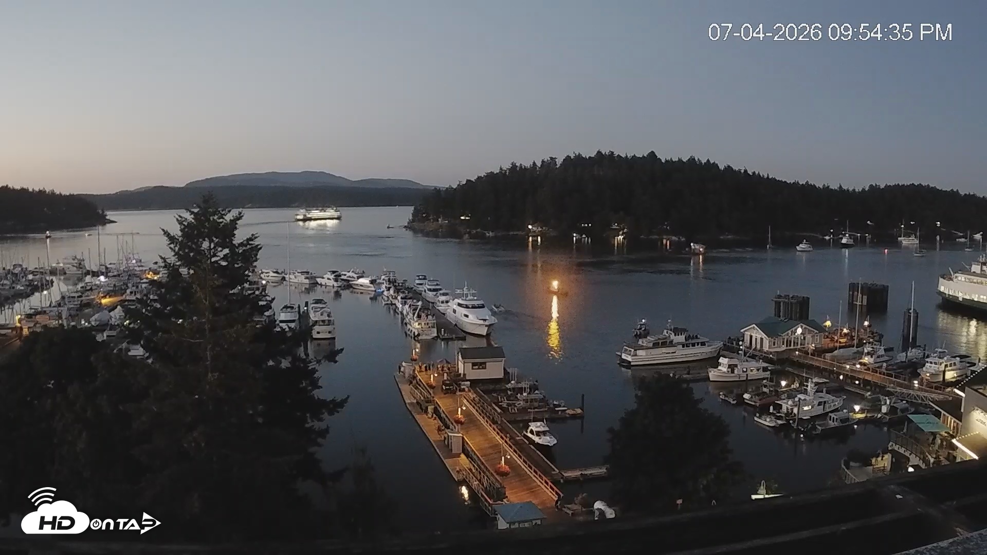 Snapshot of Friday Harbor - San Juan Island Live Webcam taken Jul 4, 2026, 9:55pm PDT