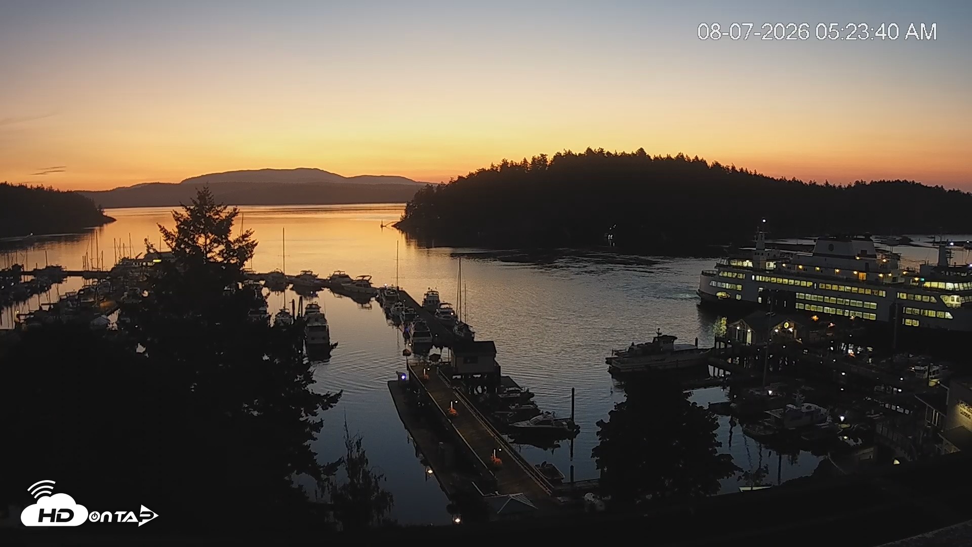 Snapshot of Friday Harbor - San Juan Island Live Webcam taken Aug 7, 2026, 5:24am PDT