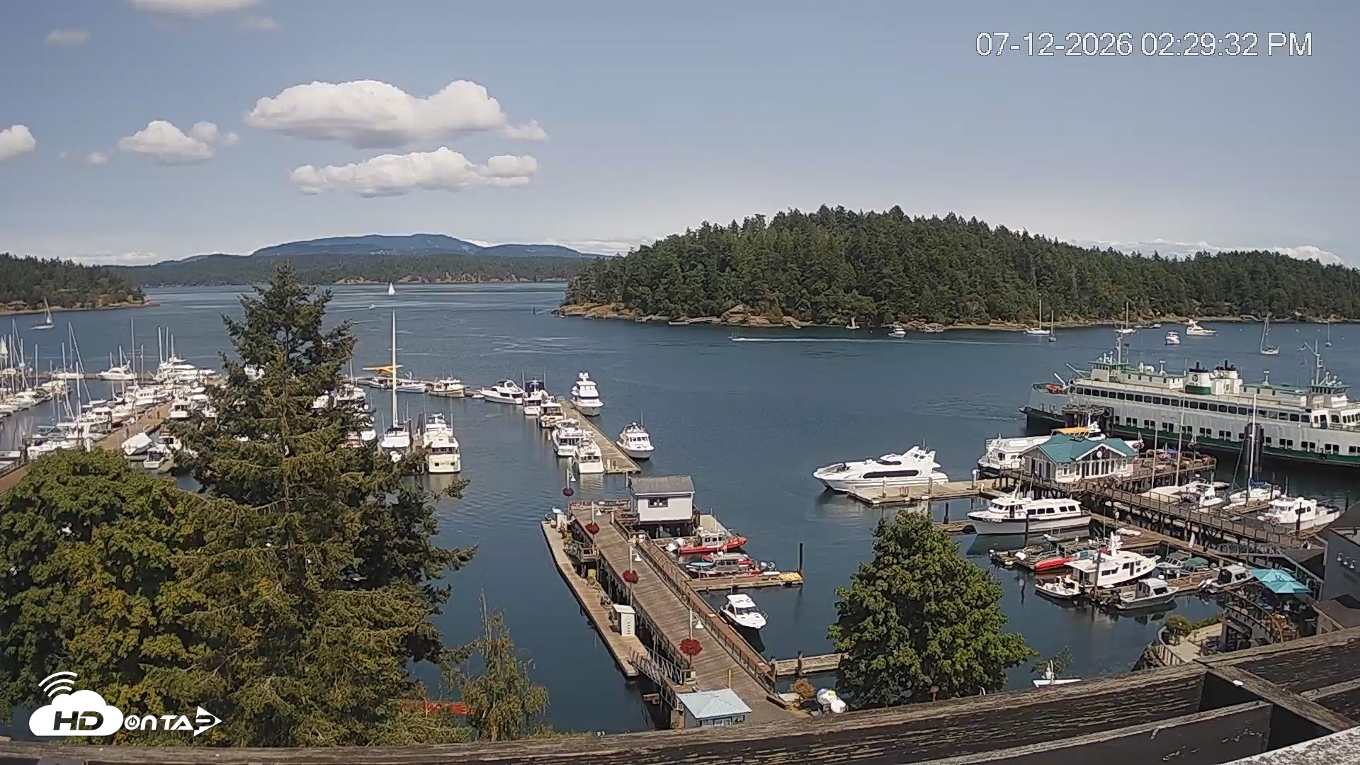 Snapshot of Friday Harbor - San Juan Island Live Webcam taken Jul 12, 2026, 2:30pm PDT