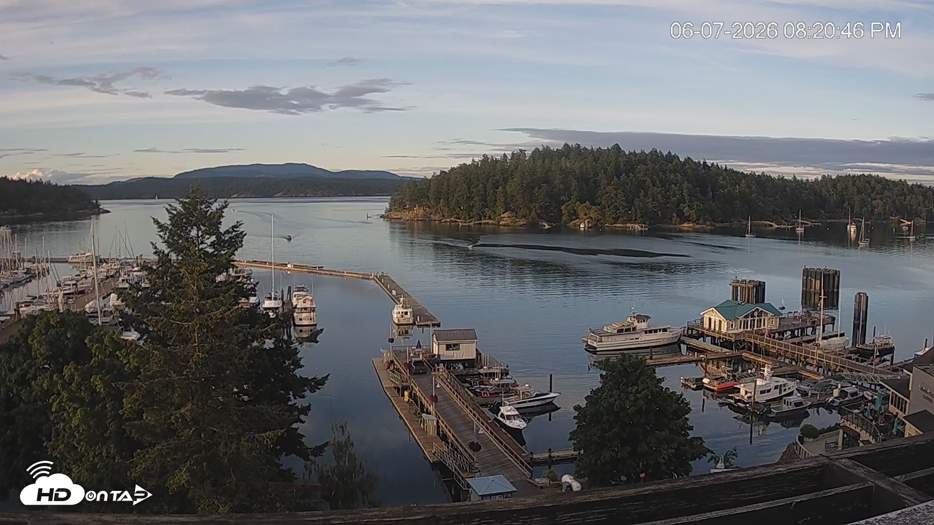 Snapshot of Friday Harbor - San Juan Island Live Webcam taken Jun 7, 2026, 8:21pm PDT