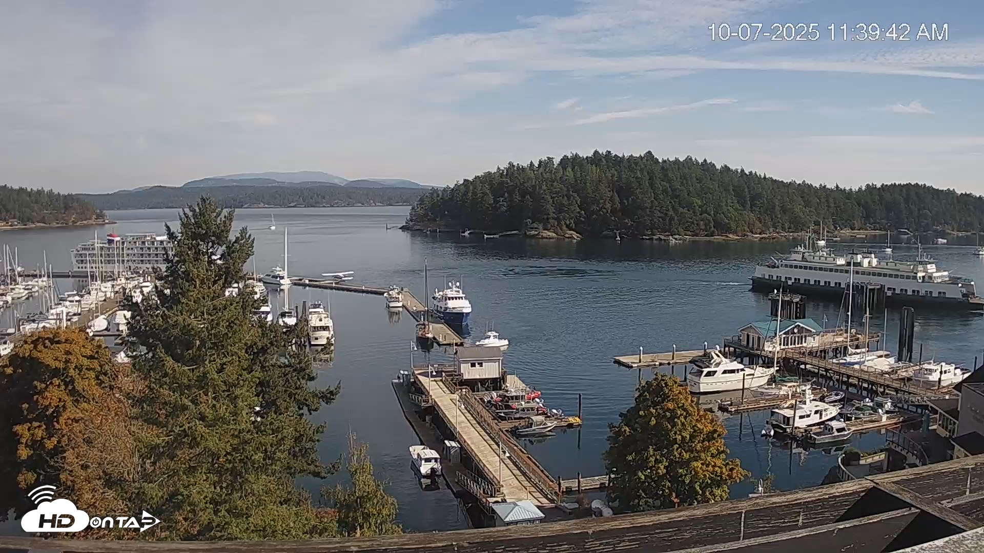 Snapshot of Friday Harbor - San Juan Island Live Webcam taken Oct 7, 2025, 11:42am PDT