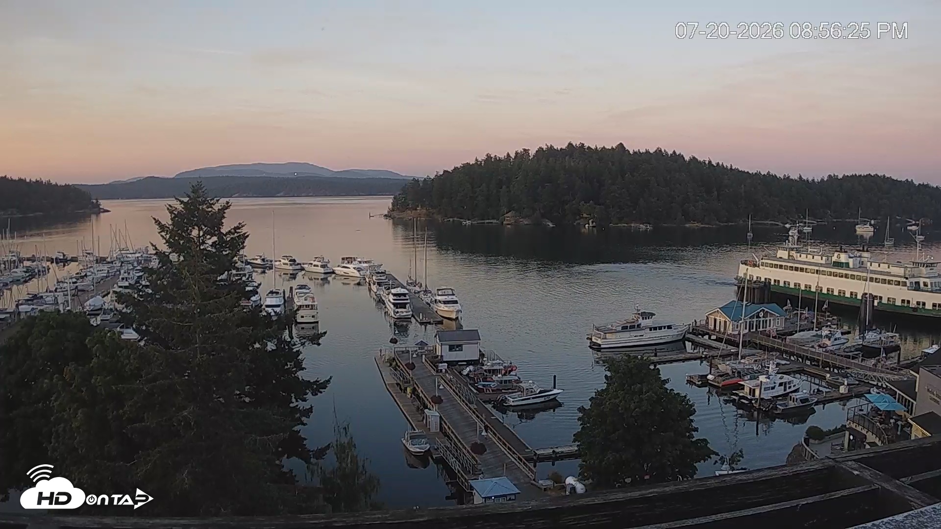 Snapshot of Friday Harbor - San Juan Island Live Webcam taken Jul 20, 2026, 8:57pm PDT