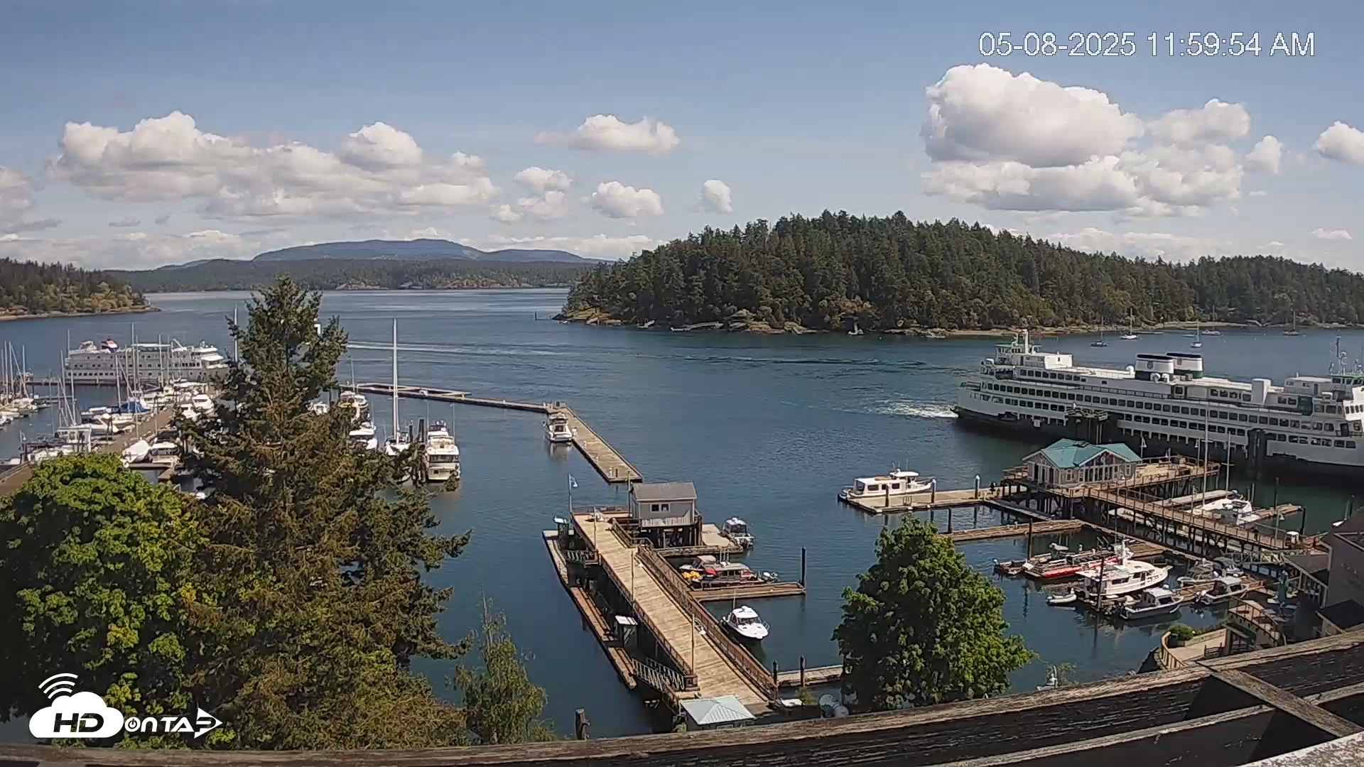 Snapshot of Friday Harbor - San Juan Island Live Webcam taken May 8, 2025, 12:00pm PDT
