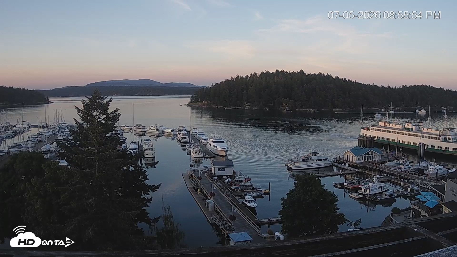 Snapshot of Friday Harbor - San Juan Island Live Webcam taken Jul 5, 2026, 8:56pm PDT