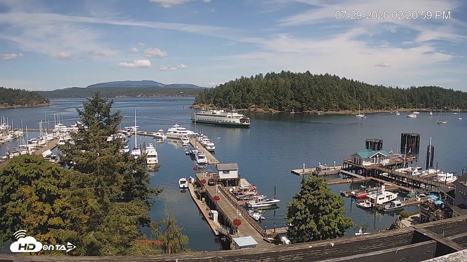 Snapshot of Friday Harbor - San Juan Island Live Webcam taken Jul 29, 2026, 2:21pm PDT
