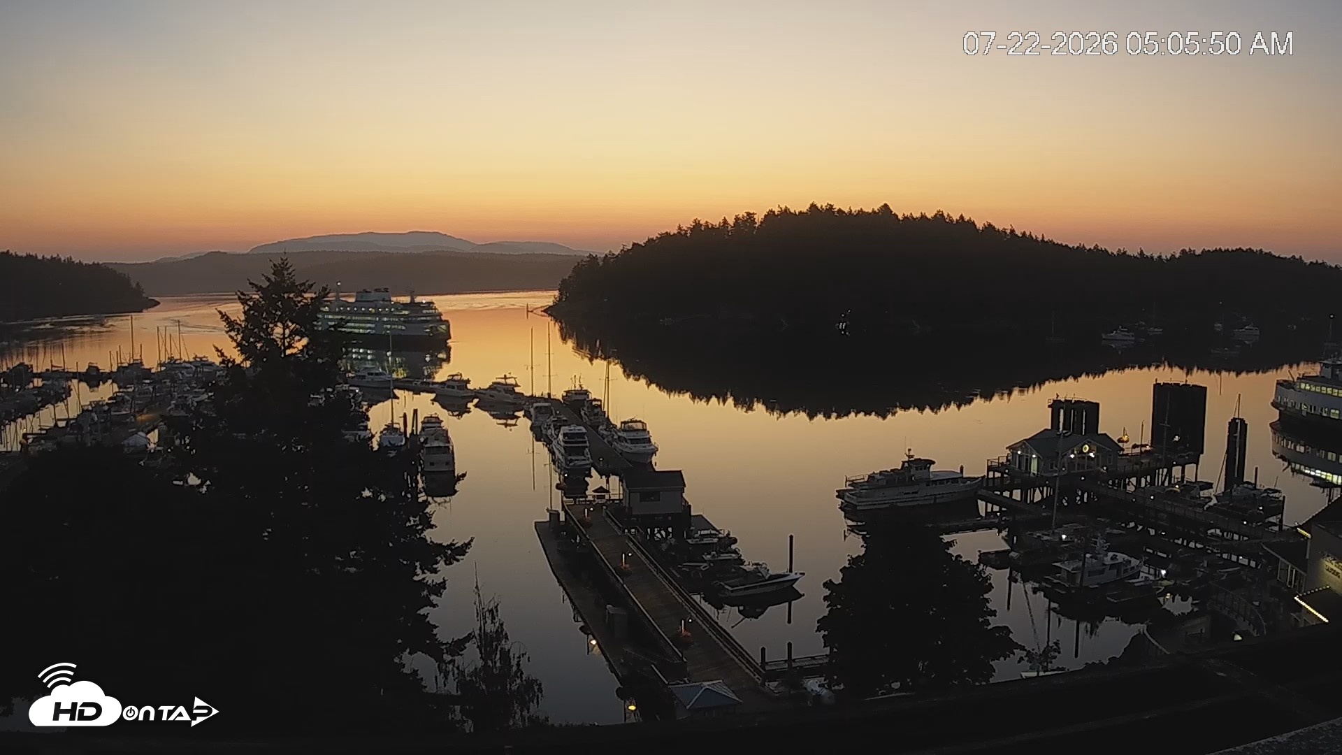 Snapshot of Friday Harbor - San Juan Island Live Webcam taken Jul 22, 2026, 5:06am PDT