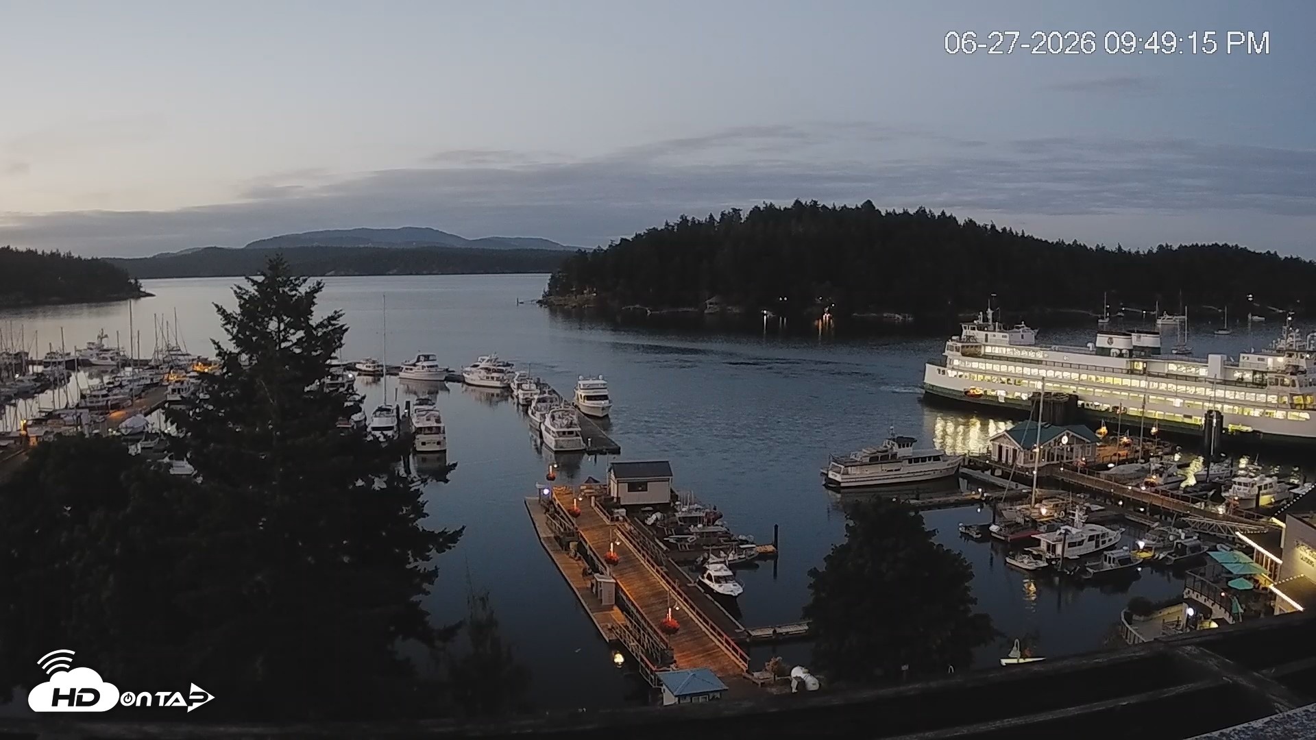 Snapshot of Friday Harbor - San Juan Island Live Webcam taken Jun 27, 2026, 9:50pm PDT