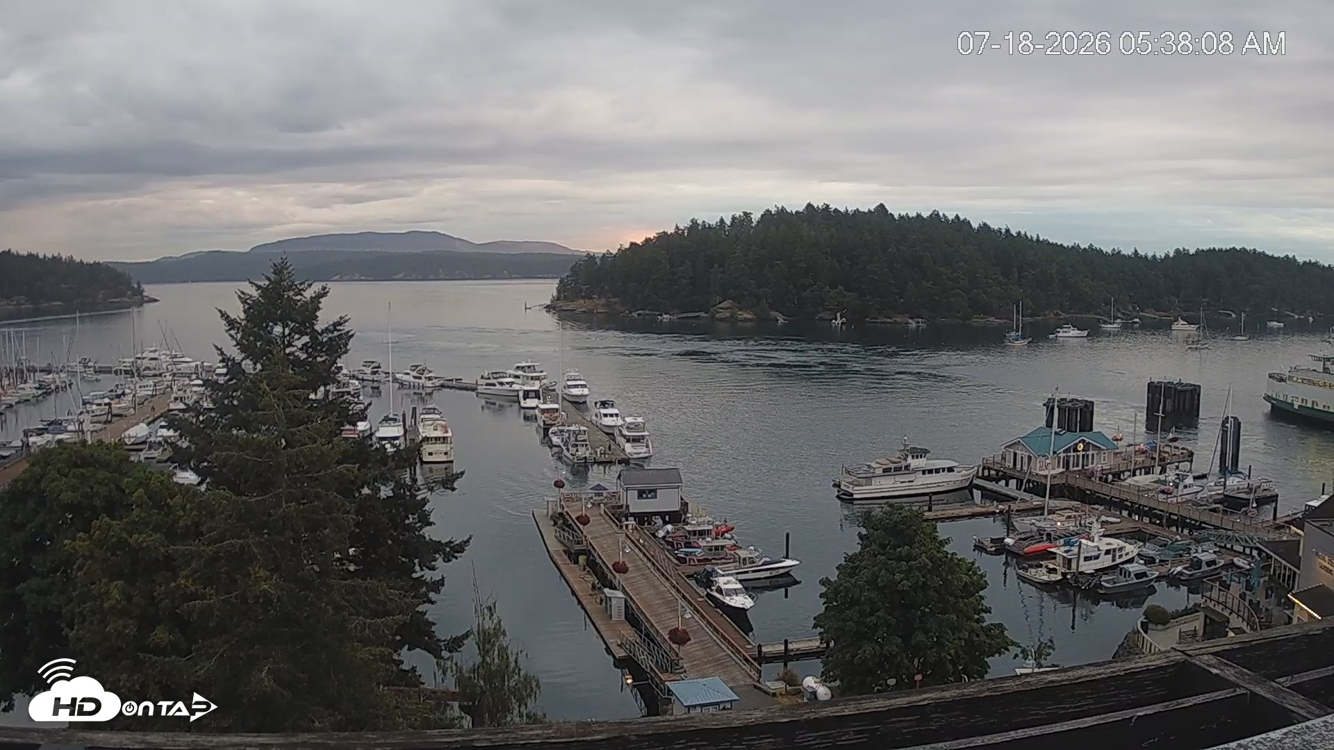 Snapshot of Friday Harbor - San Juan Island Live Webcam taken Jul 18, 2026, 5:38am PDT