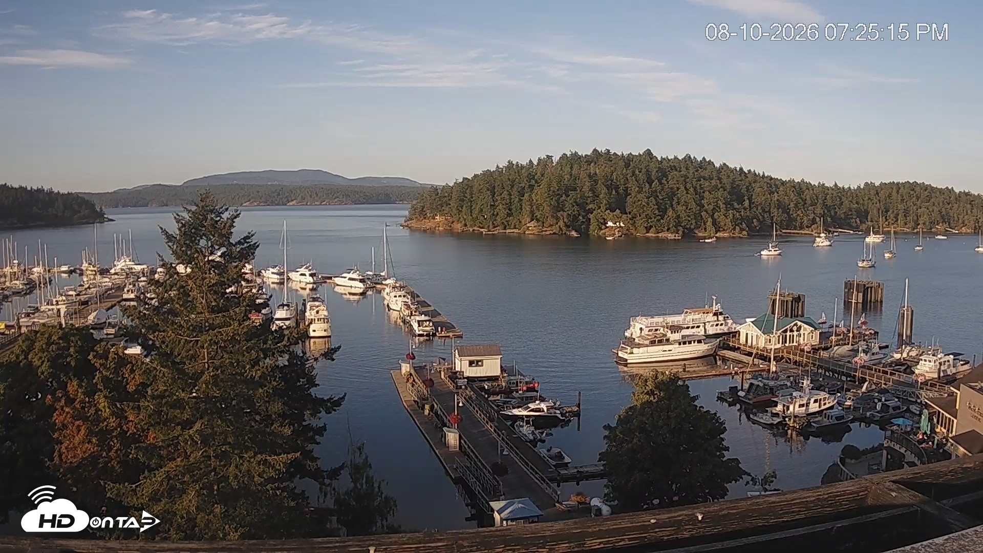 Snapshot of Friday Harbor - San Juan Island Live Webcam taken Aug 10, 2026, 7:26pm PDT