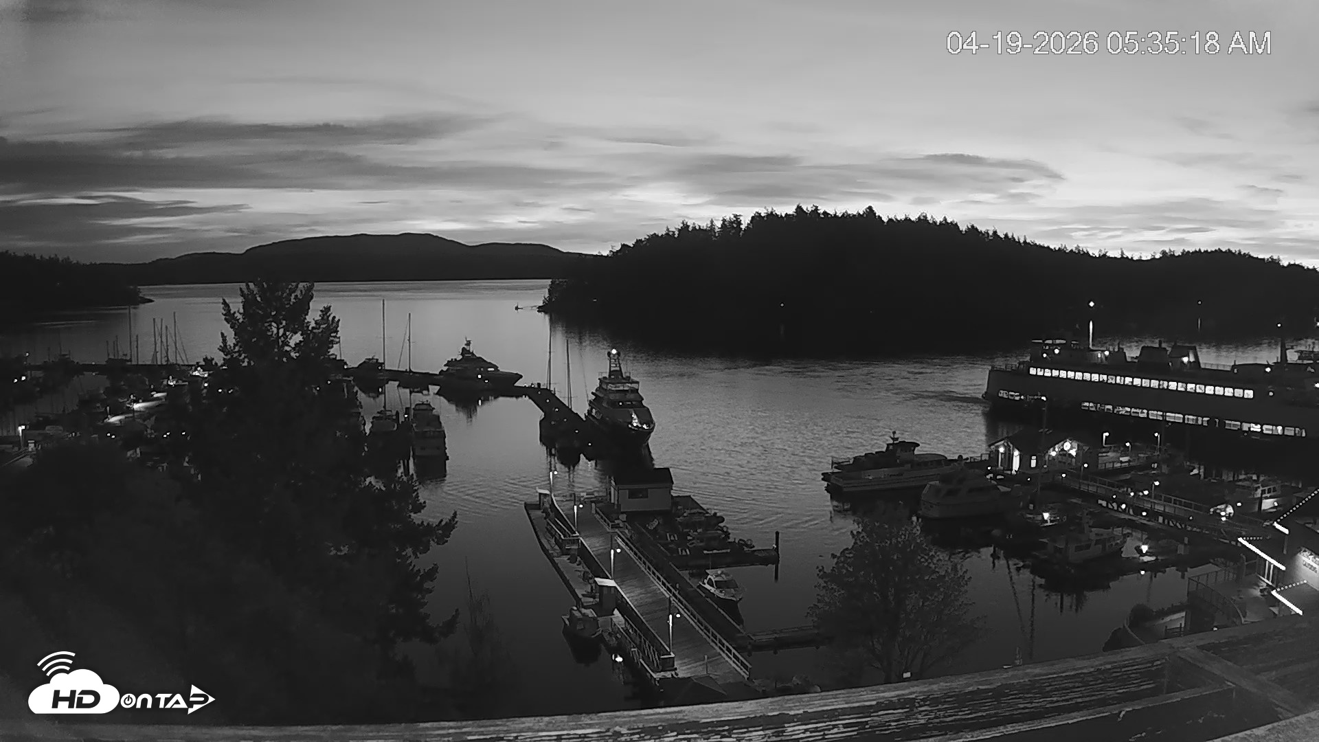 Snapshot of Friday Harbor - San Juan Island Live Webcam taken Apr 19, 2026, 5:35am PDT