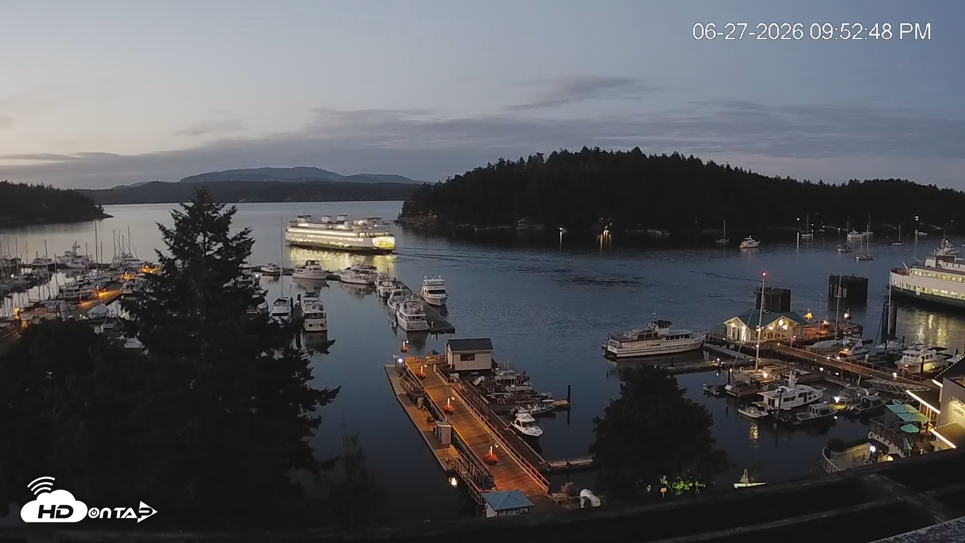 Snapshot of Friday Harbor - San Juan Island Live Webcam taken Jun 27, 2026, 9:53pm PDT