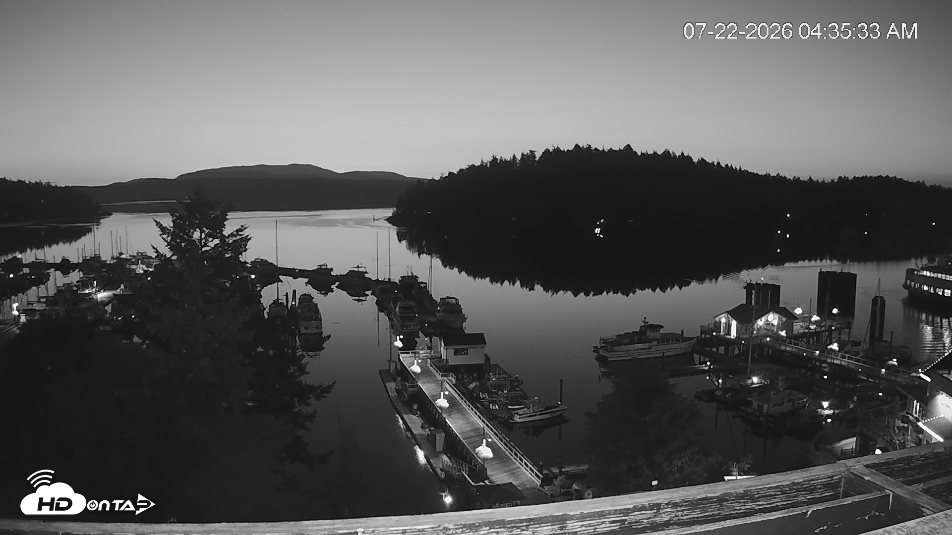 Snapshot of Friday Harbor - San Juan Island Live Webcam taken Jul 22, 2026, 4:36am PDT
