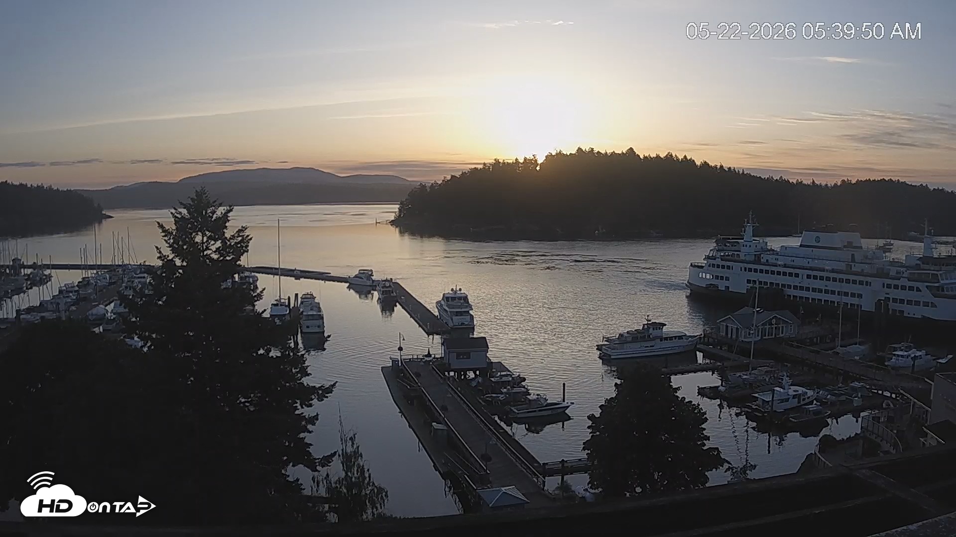 Snapshot of Friday Harbor - San Juan Island Live Webcam taken May 22, 2026, 5:40am PDT