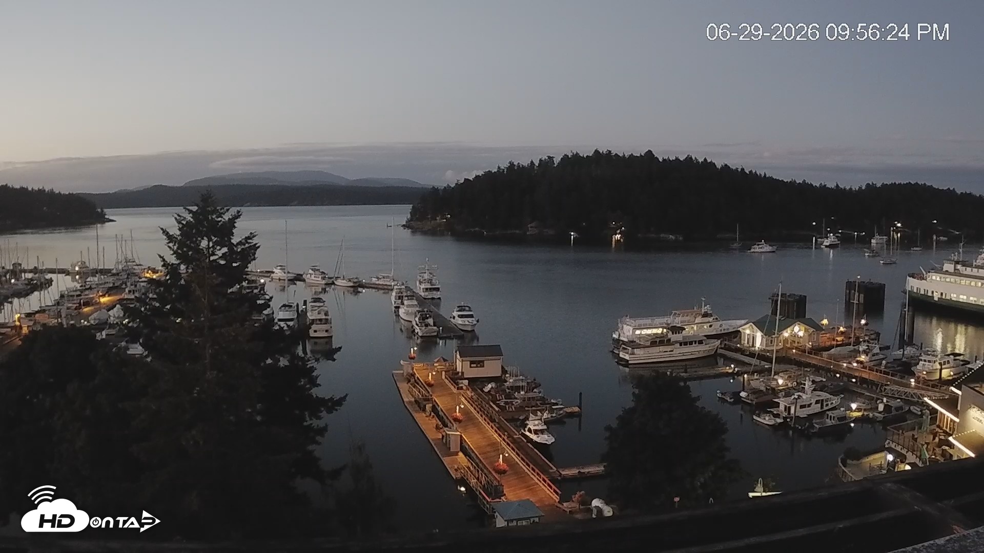 Snapshot of Friday Harbor - San Juan Island Live Webcam taken Jun 29, 2026, 9:57pm PDT