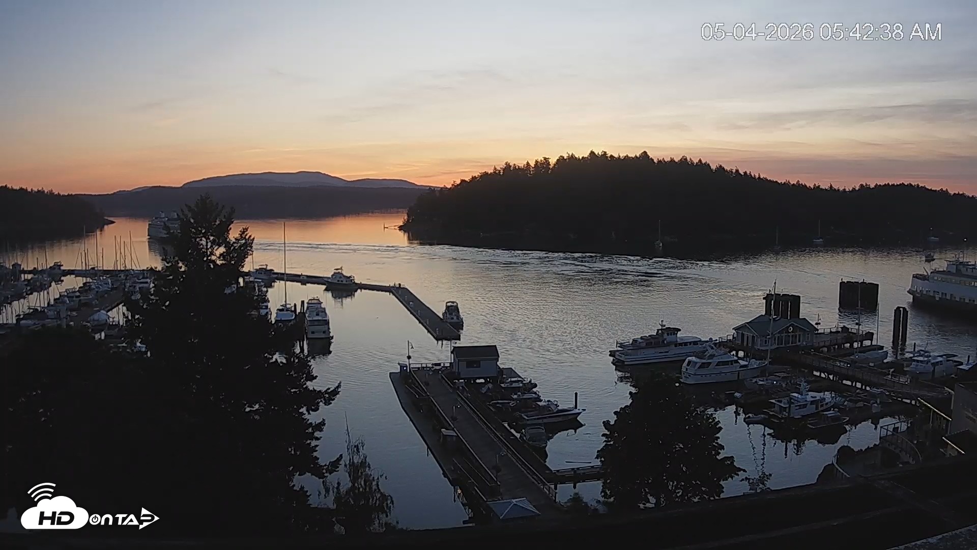 Snapshot of Friday Harbor - San Juan Island Live Webcam taken May 4, 2026, 5:43am PDT