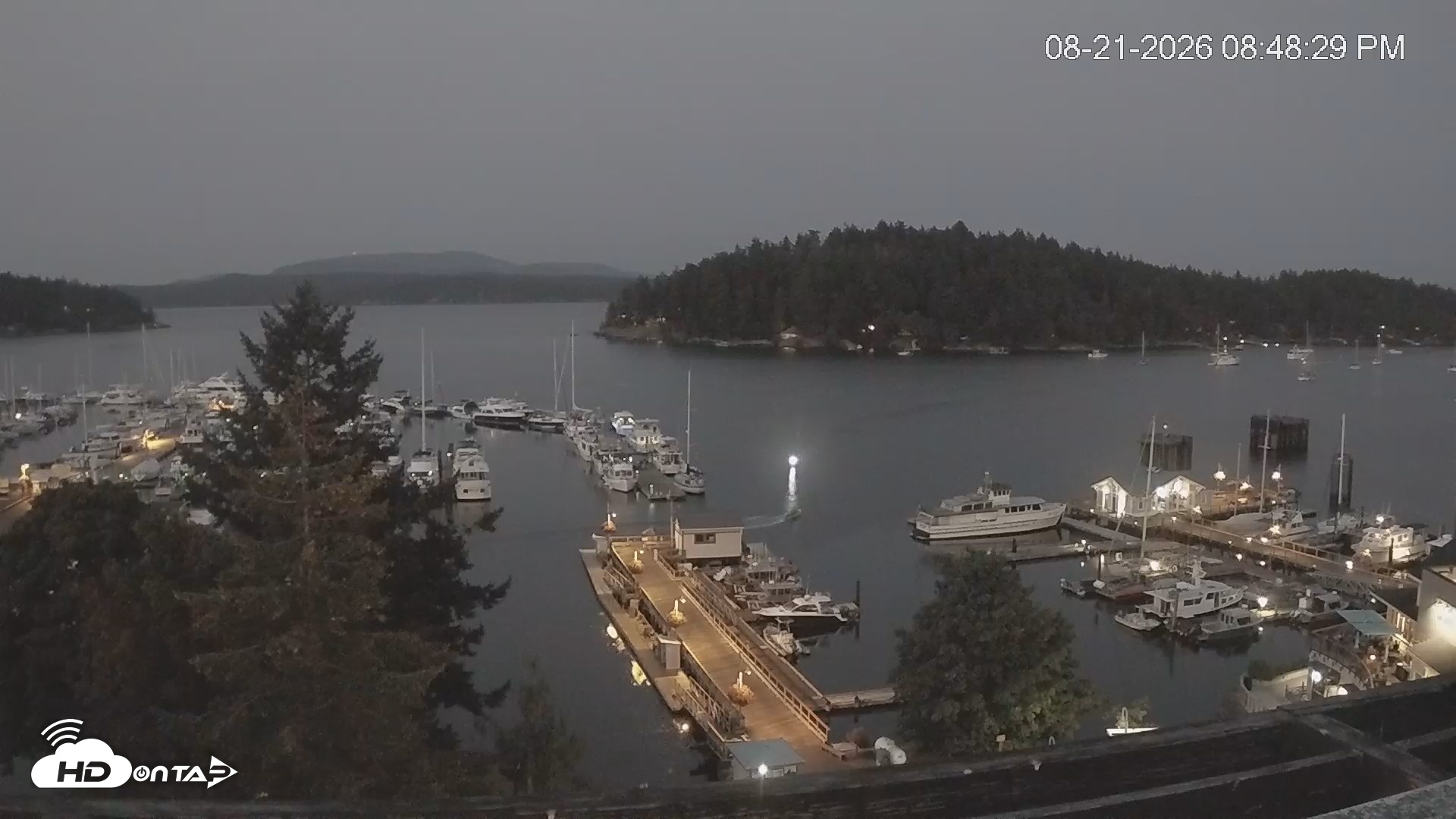 Snapshot of Friday Harbor - San Juan Island Live Webcam taken Aug 21, 2026, 8:49pm PDT