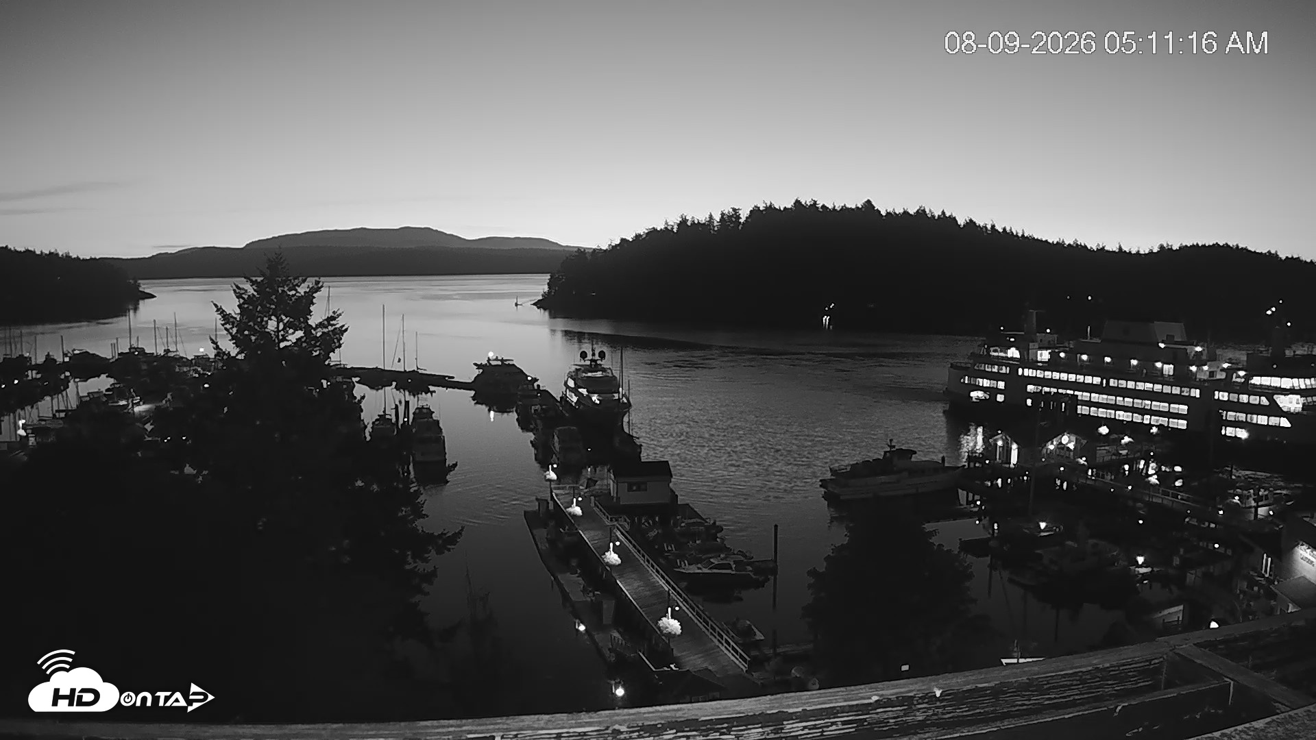 Snapshot of Friday Harbor - San Juan Island Live Webcam taken Aug 9, 2026, 5:12am PDT