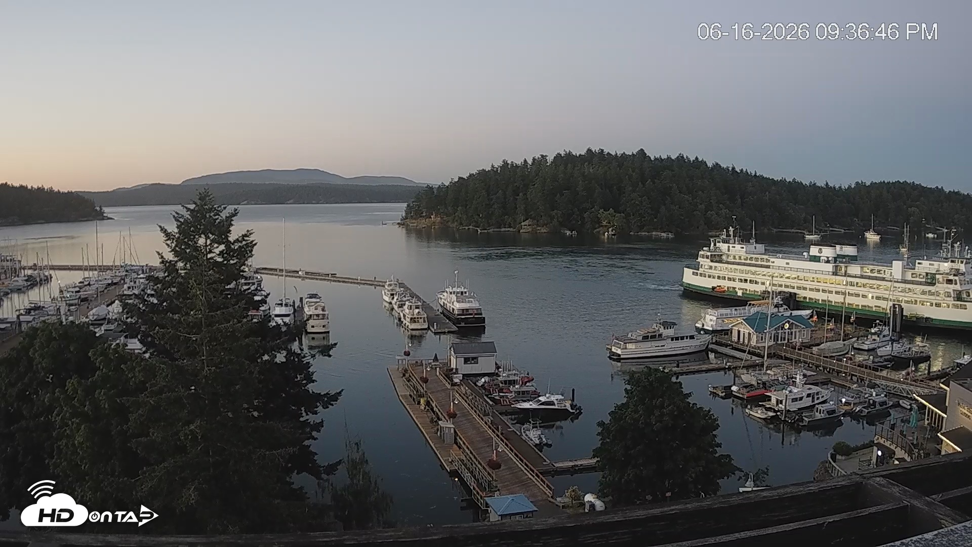 Snapshot of Friday Harbor - San Juan Island Live Webcam taken Jun 16, 2026, 9:37pm PDT