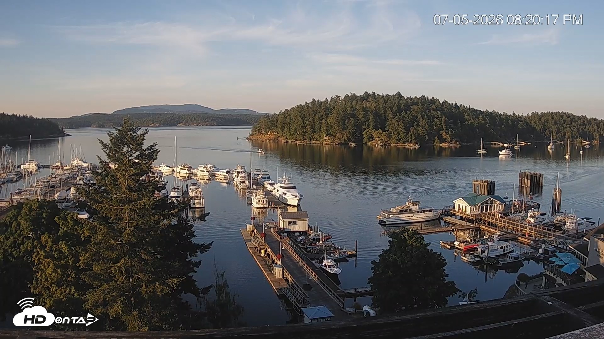 Snapshot of Friday Harbor - San Juan Island Live Webcam taken Jul 5, 2026, 8:20pm PDT
