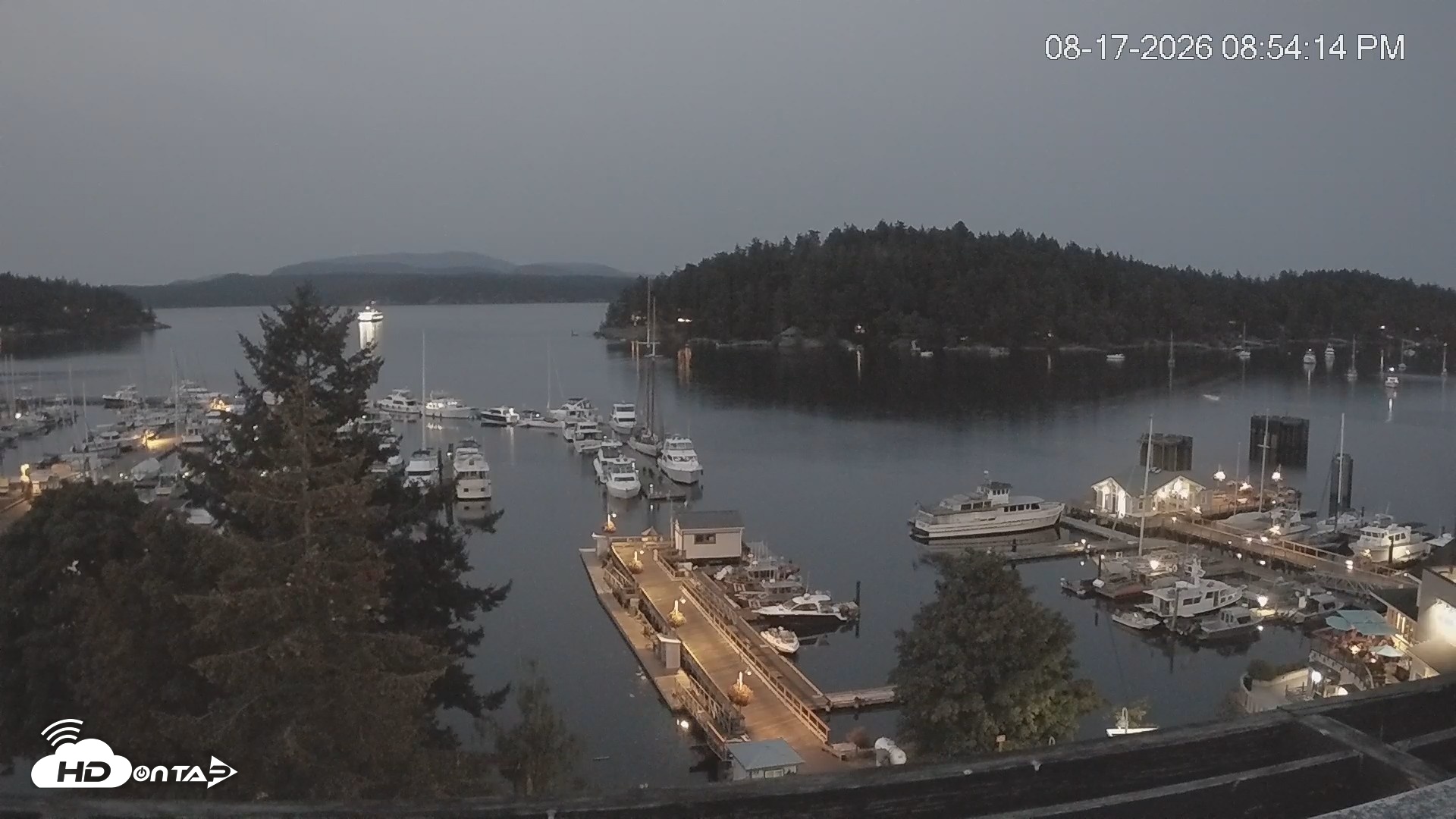 Snapshot of Friday Harbor - San Juan Island Live Webcam taken Aug 17, 2026, 8:55pm PDT