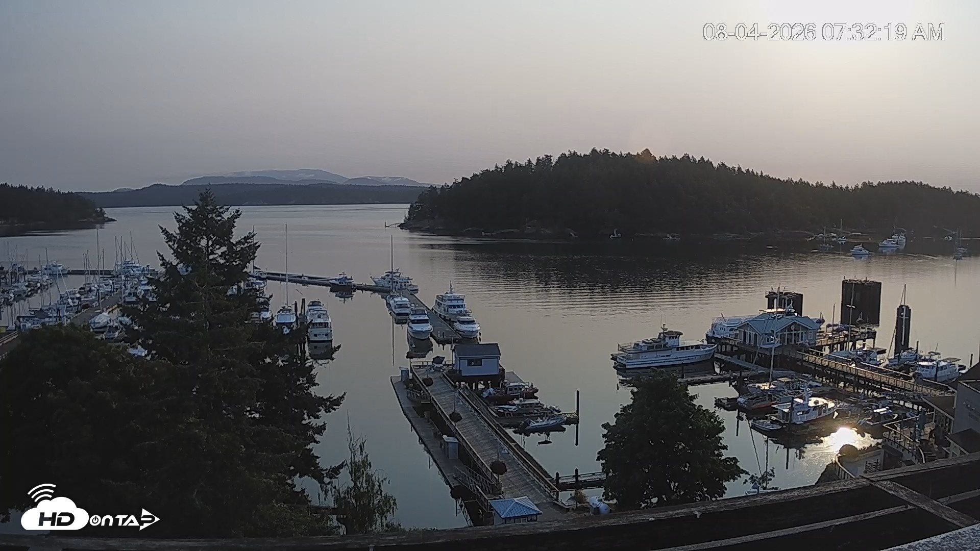 Snapshot of Friday Harbor - San Juan Island Live Webcam taken Aug 4, 2026, 7:33am PDT