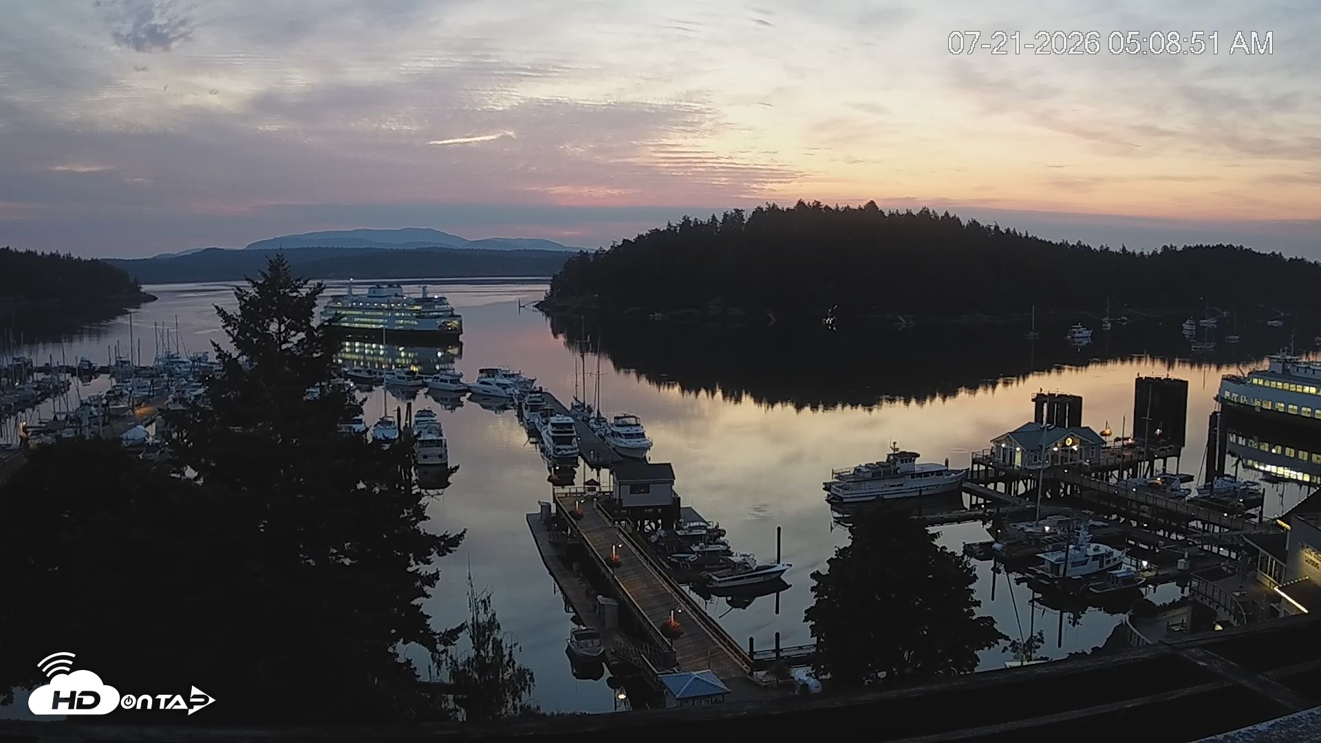Snapshot of Friday Harbor - San Juan Island Live Webcam taken Jul 21, 2026, 5:09am PDT