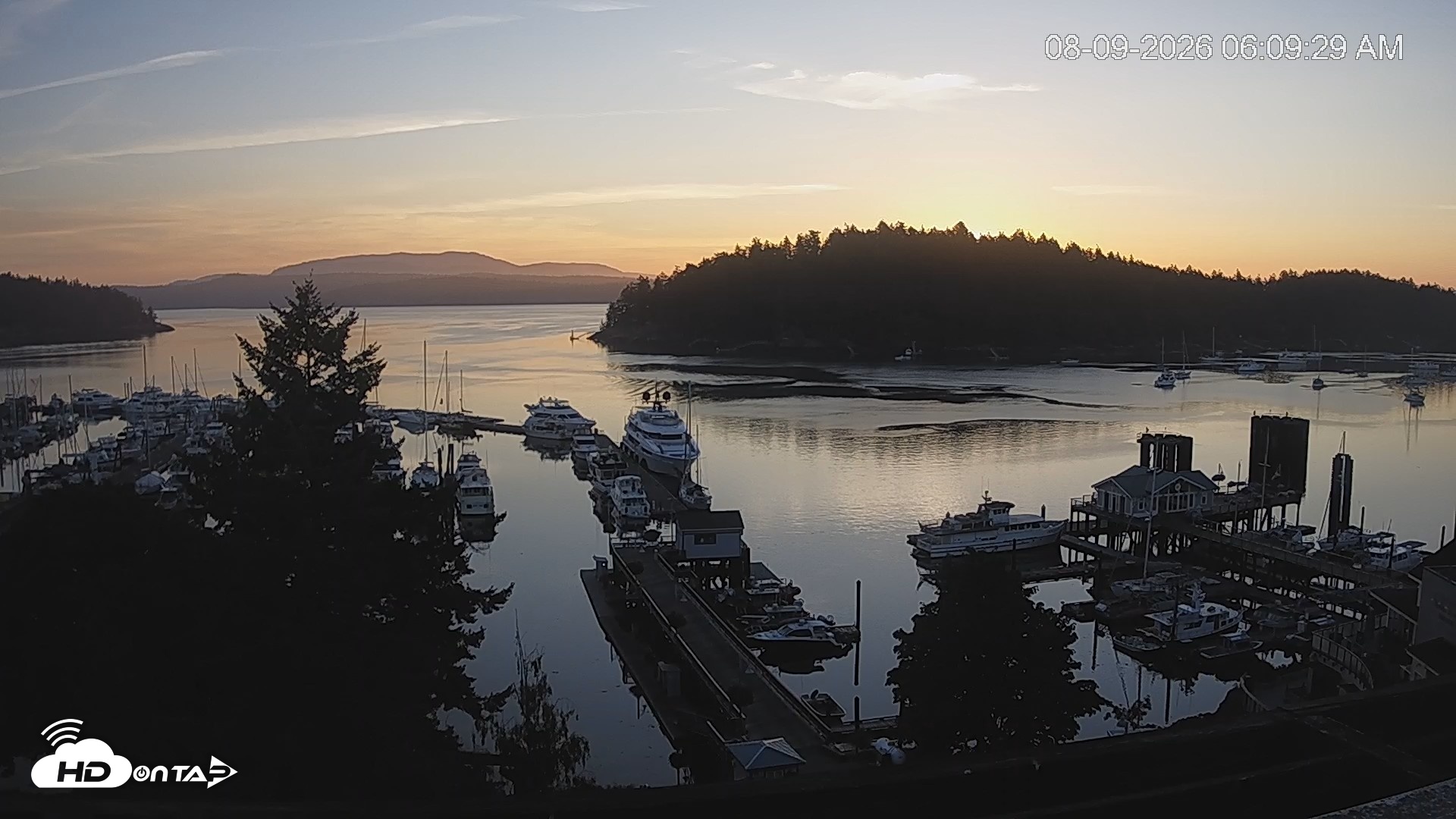 Snapshot of Friday Harbor - San Juan Island Live Webcam taken Aug 9, 2026, 6:10am PDT