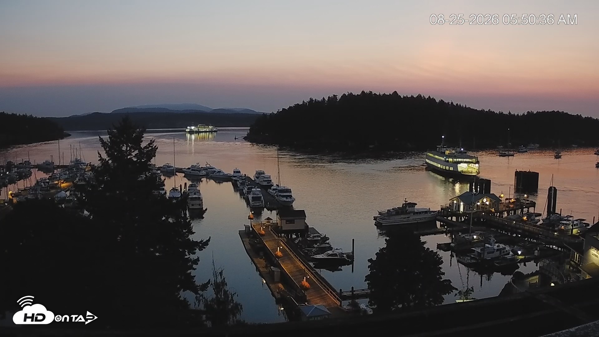 Snapshot of Friday Harbor - San Juan Island Live Webcam taken Aug 25, 2026, 5:51am PDT