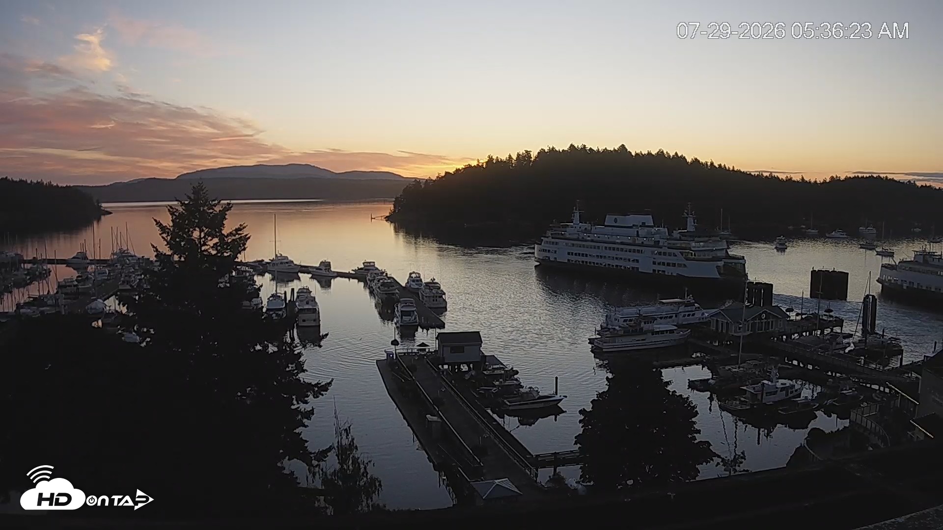 Snapshot of Friday Harbor - San Juan Island Live Webcam taken Jul 29, 2026, 5:37am PDT