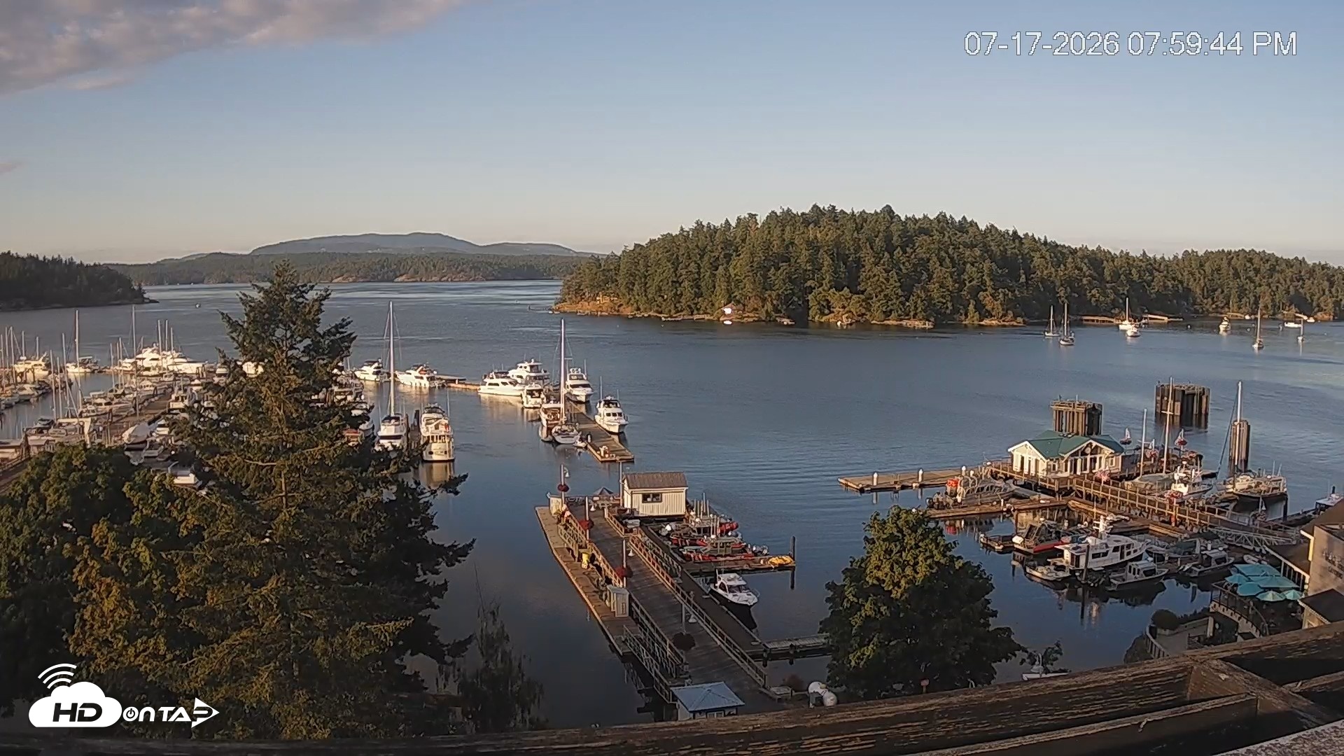 Snapshot of Friday Harbor - San Juan Island Live Webcam taken Jul 17, 2026, 8:00pm PDT