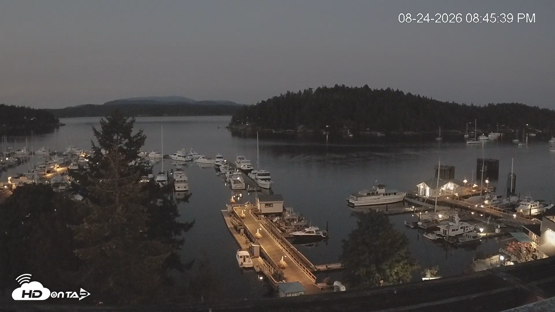 Snapshot of Friday Harbor - San Juan Island Live Webcam taken Aug 24, 2026, 8:46pm PDT