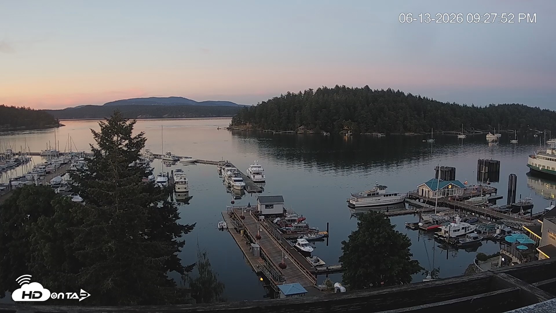 Snapshot of Friday Harbor - San Juan Island Live Webcam taken Jun 13, 2026, 9:28pm PDT