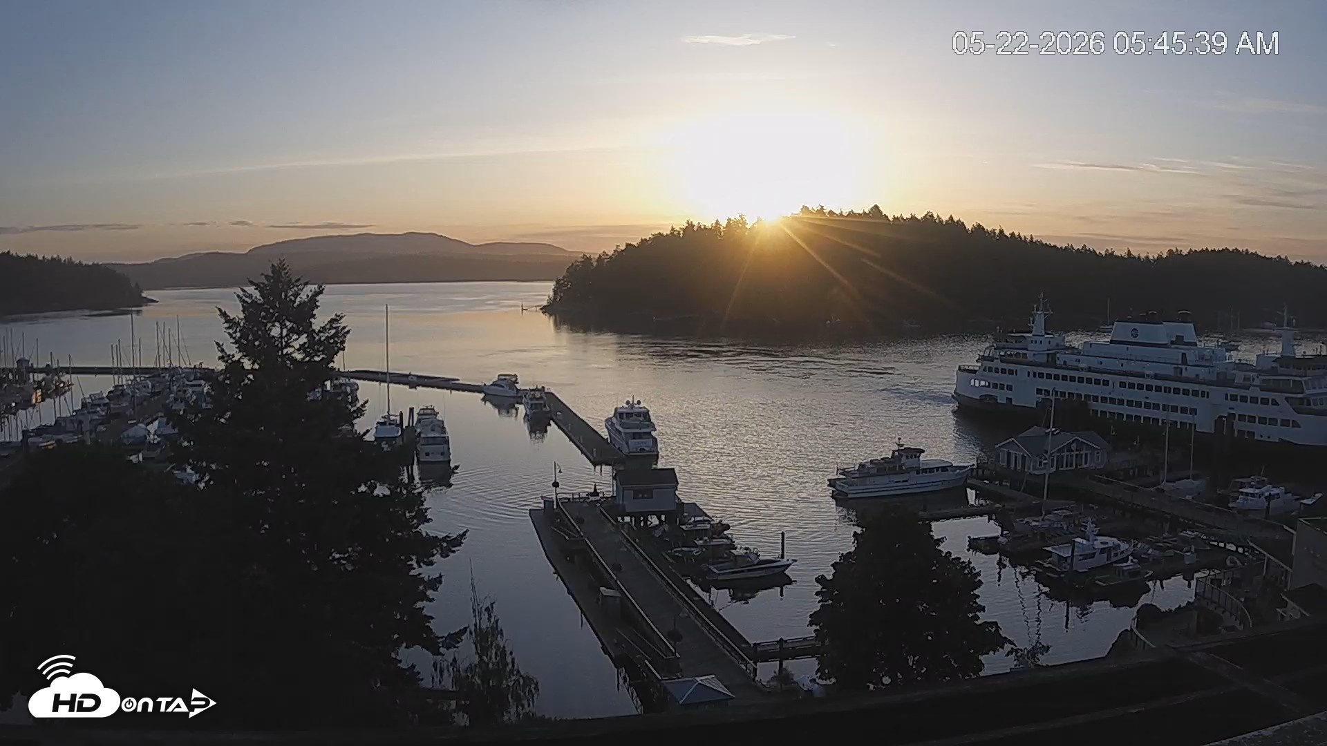 Snapshot of Friday Harbor - San Juan Island Live Webcam taken May 22, 2026, 5:46am PDT