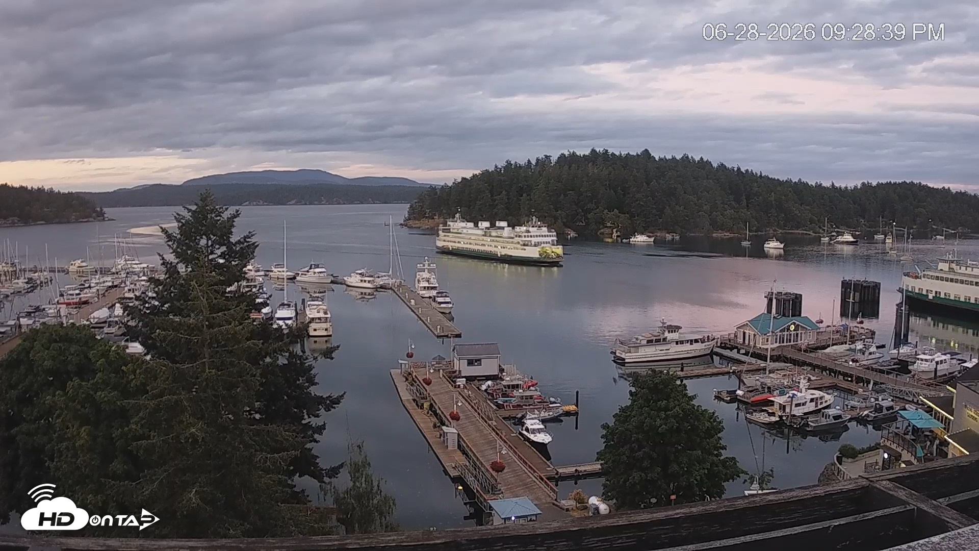 Snapshot of Friday Harbor - San Juan Island Live Webcam taken Jun 28, 2026, 9:29pm PDT