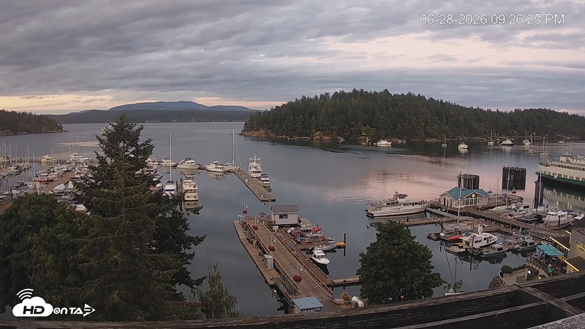 Snapshot of Friday Harbor - San Juan Island Live Webcam taken Jun 28, 2026, 9:27pm PDT