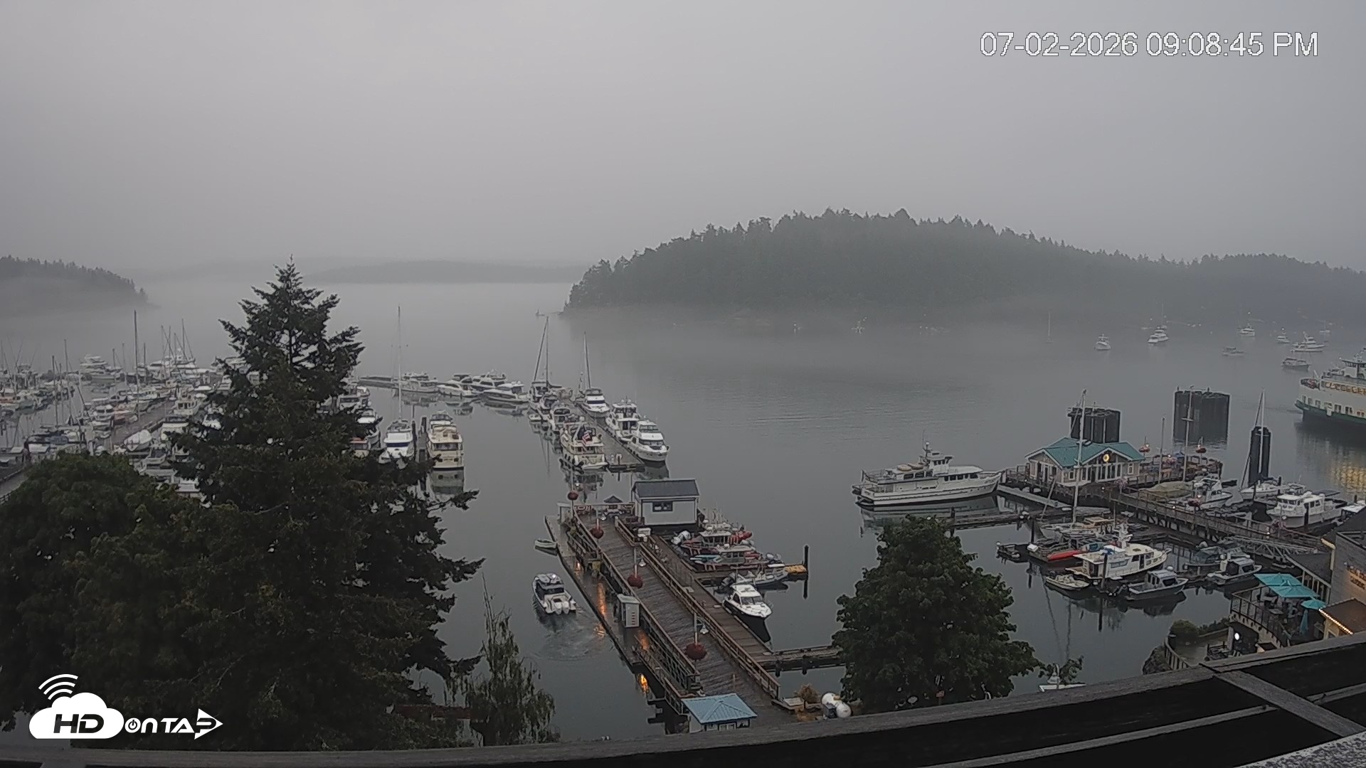 Snapshot of Friday Harbor - San Juan Island Live Webcam taken Jul 2, 2026, 9:09pm PDT