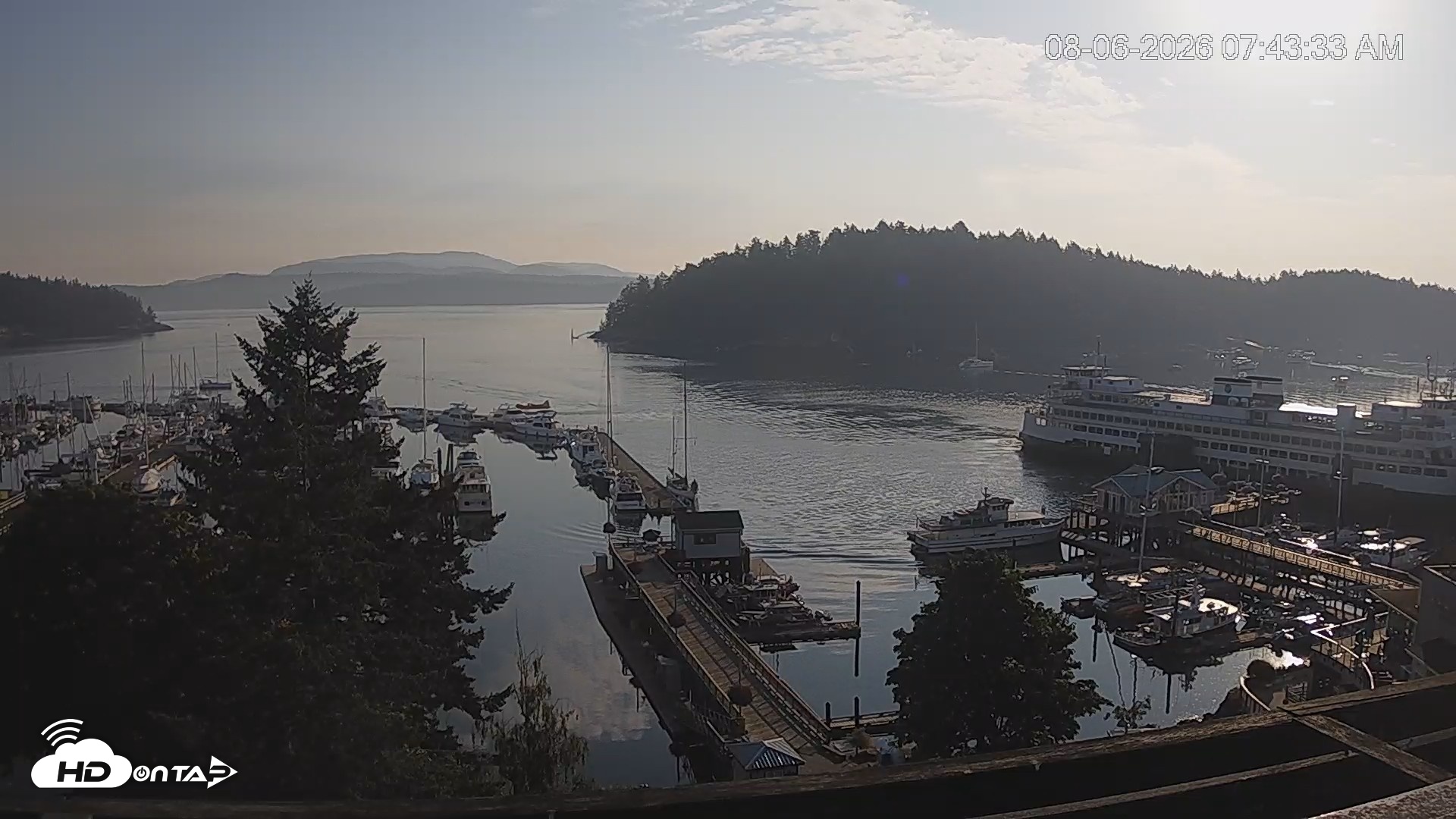 Snapshot of Friday Harbor - San Juan Island Live Webcam taken Aug 6, 2026, 7:44am PDT
