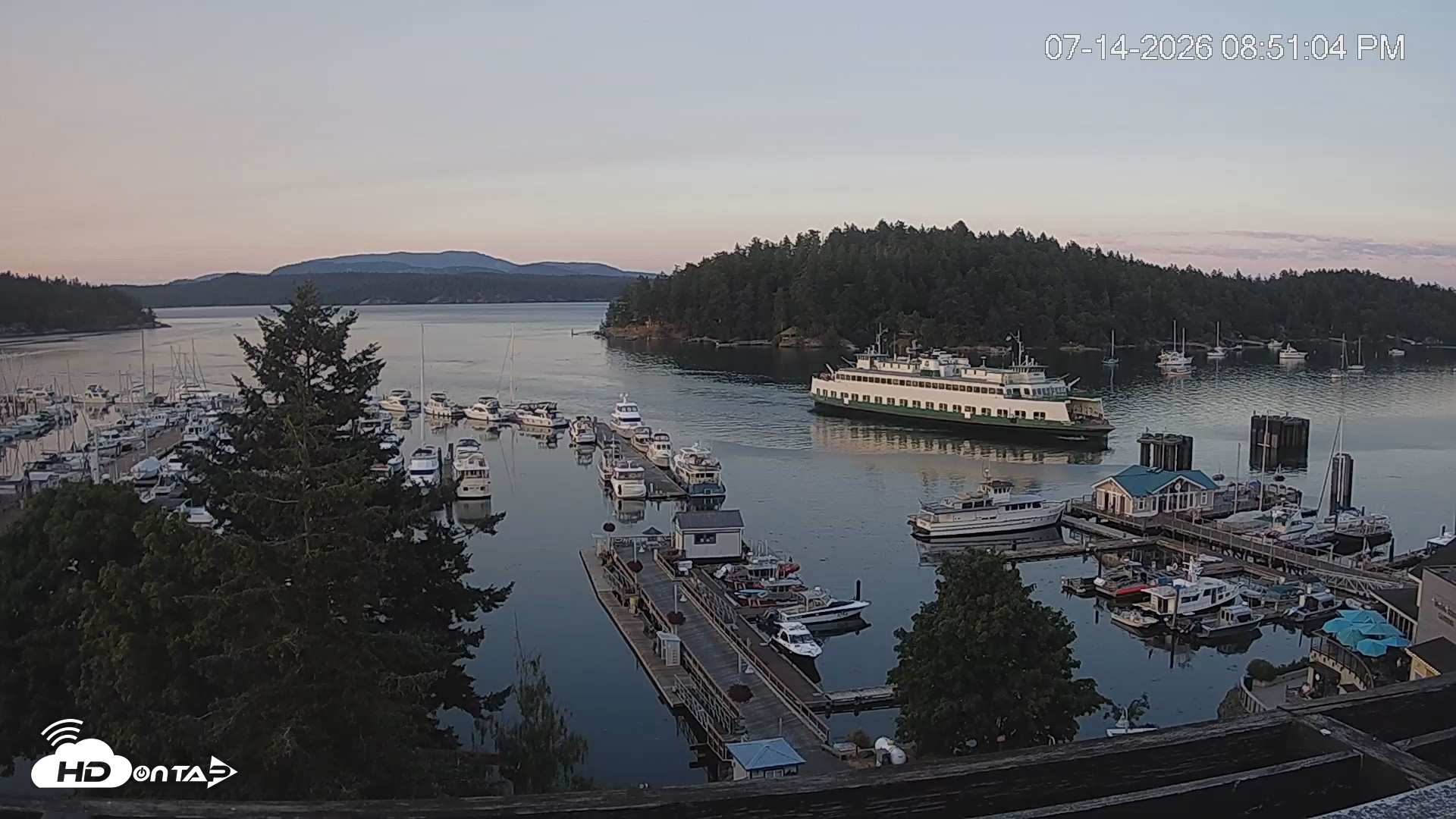 Snapshot of Friday Harbor - San Juan Island Live Webcam taken Jul 14, 2026, 8:51pm PDT