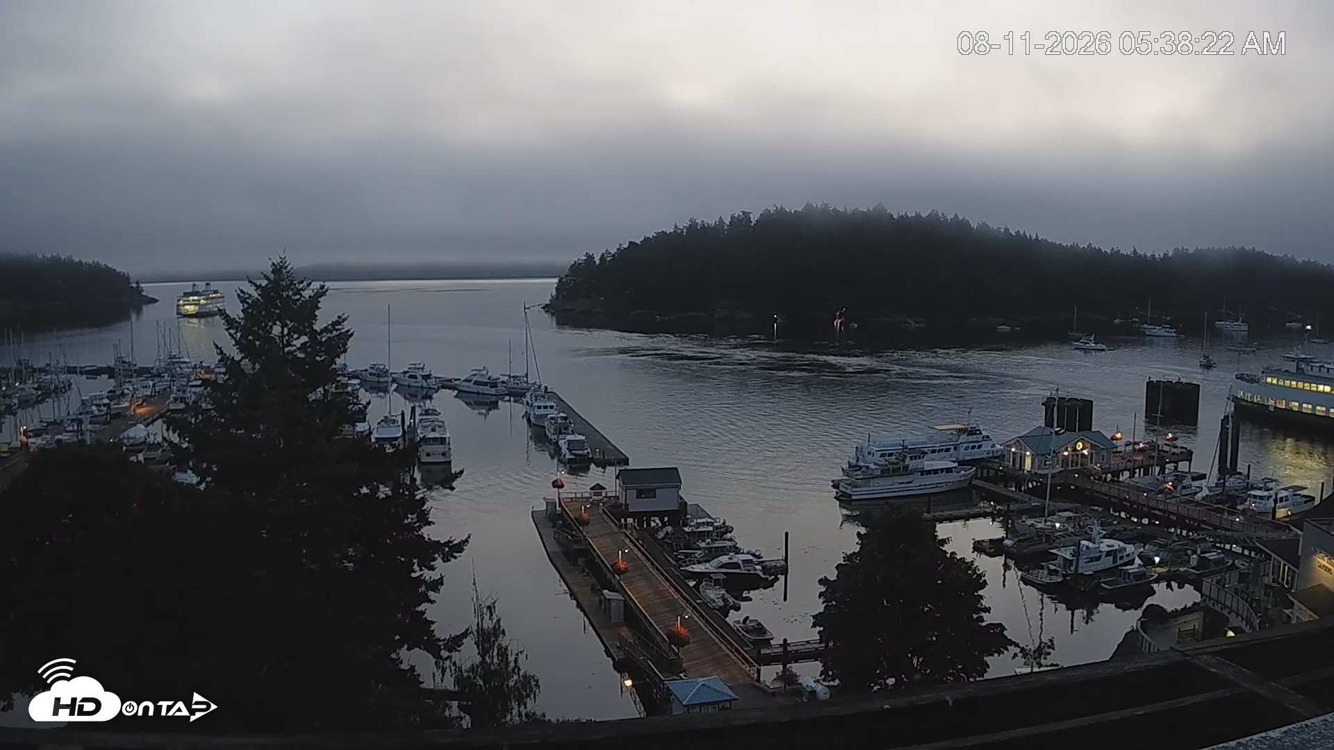 Snapshot of Friday Harbor - San Juan Island Live Webcam taken Aug 11, 2026, 5:39am PDT