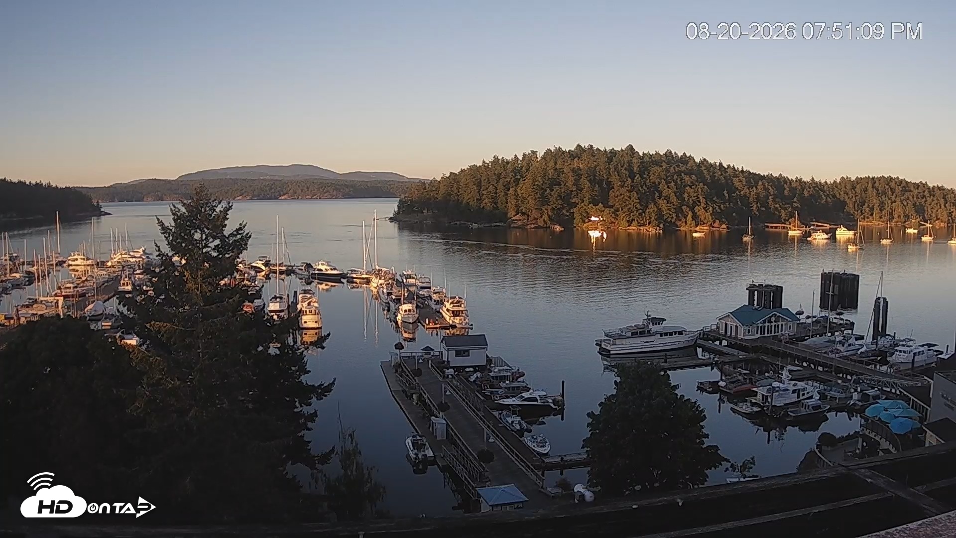 Snapshot of Friday Harbor - San Juan Island Live Webcam taken Aug 20, 2026, 7:52pm PDT