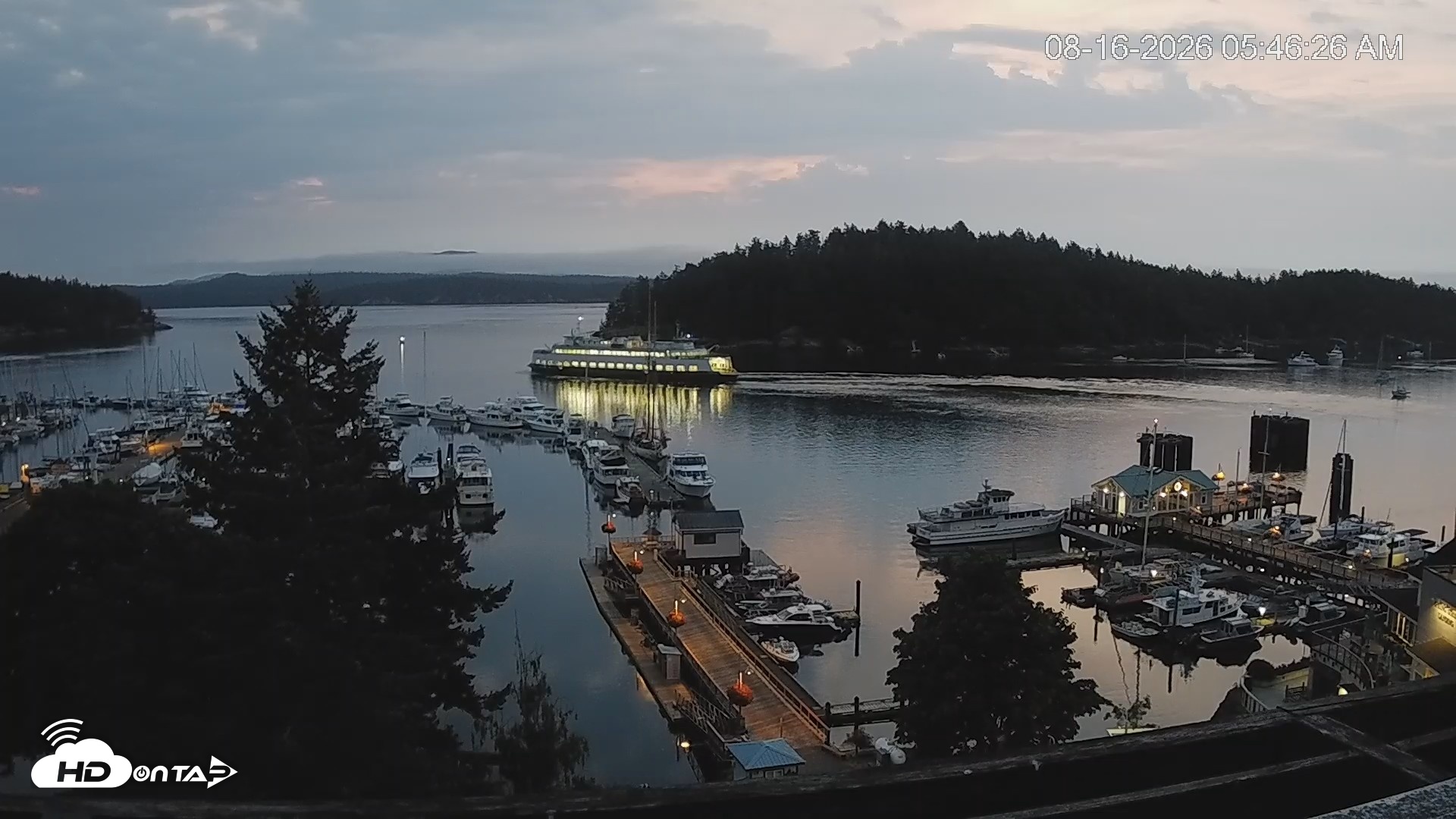 Snapshot of Friday Harbor - San Juan Island Live Webcam taken Aug 16, 2026, 5:47am PDT